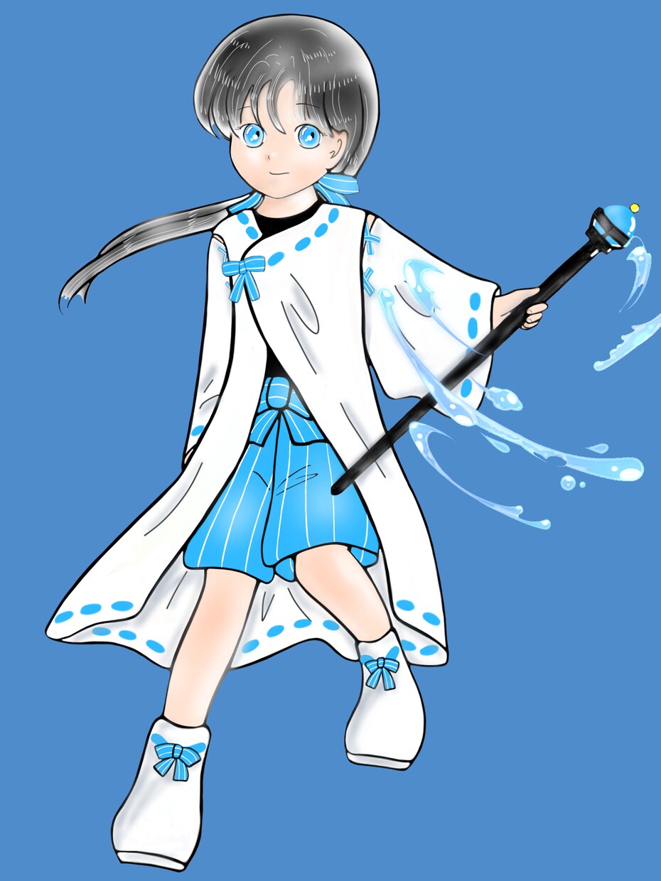 魔法系が好きな人におすすめします 水使いの少年背景あり背景水色透過あり イメージ2