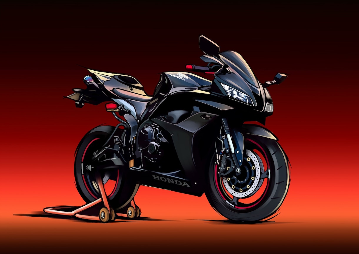 車・バイクのイラスト描きます バイク好きな方のプレゼントなどに！ イメージ6
