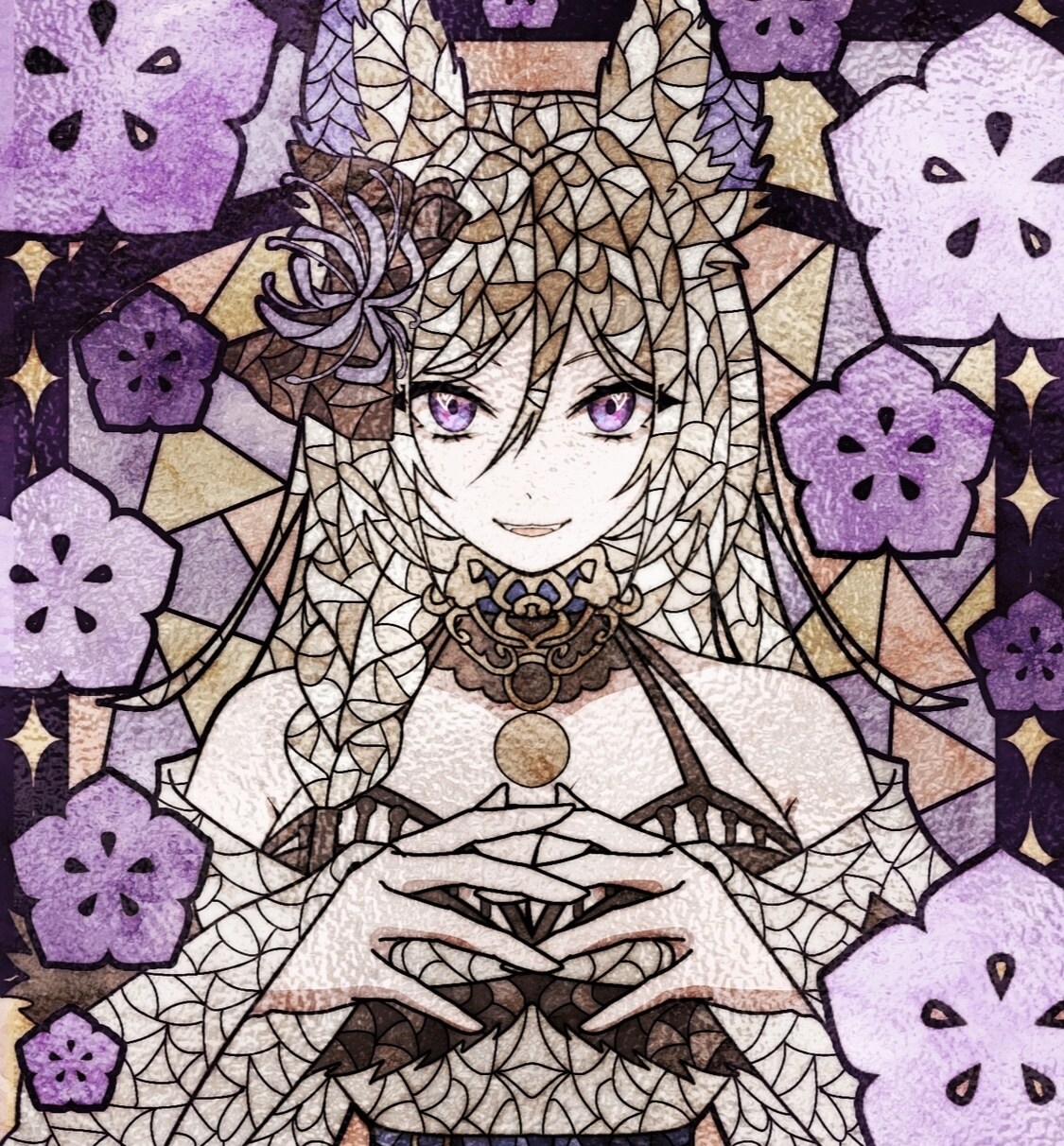 美しい✨ステンドグラスのような絵を描きます あなたの世界観をギュッと1枚のステンドグラスにします✨ イメージ3