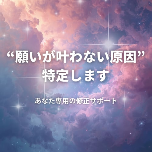 願いが叶わない原因を見抜き現実を動かします マンツーマンであなた専用の「願望実現のズレ」を修正します イメージ1