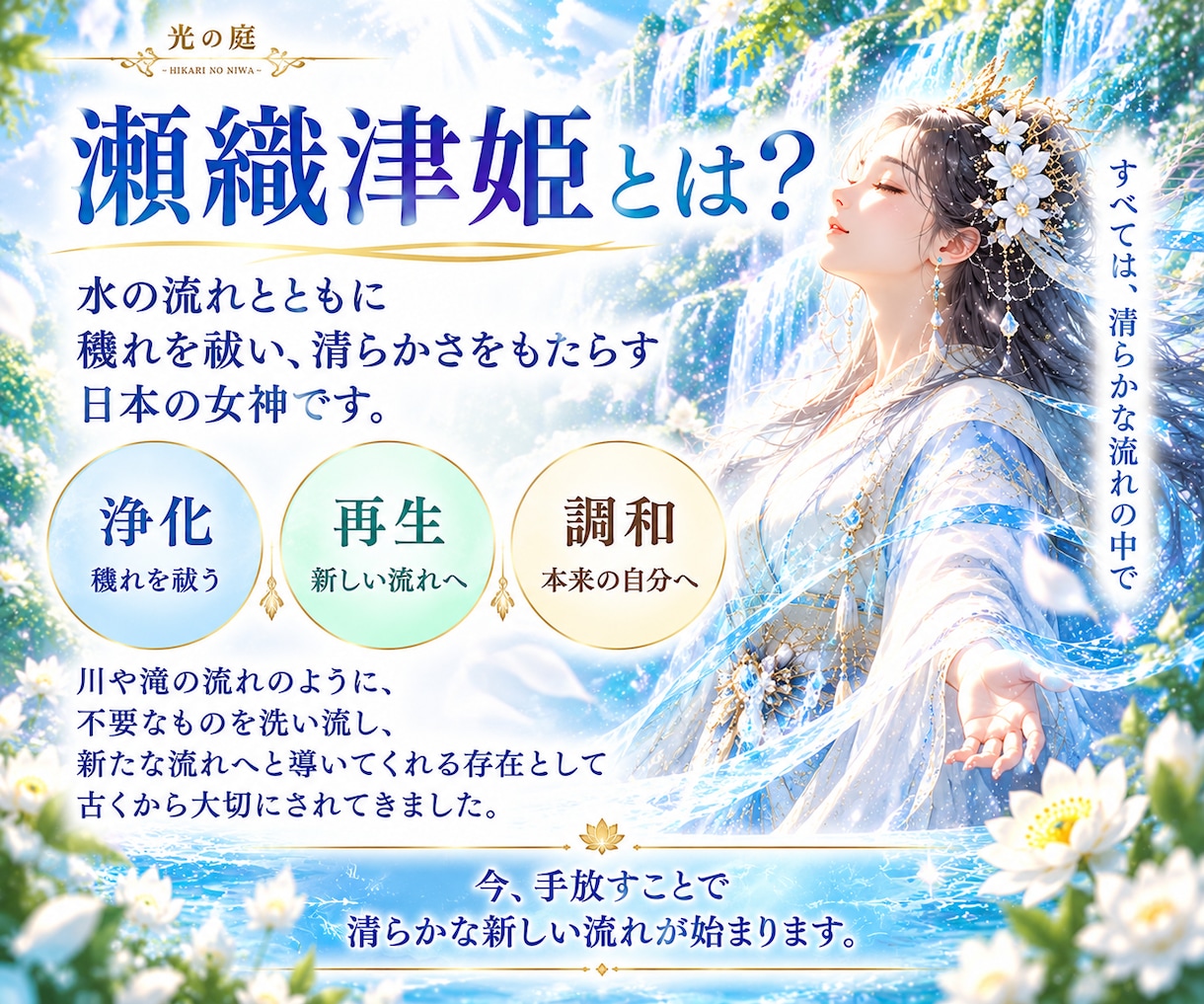 瀬織津姫の大浄化で不要なものを清らかに流します 迷い・不安・過去を手放し、秘めた力を解放する遠隔ヒーリング イメージ2