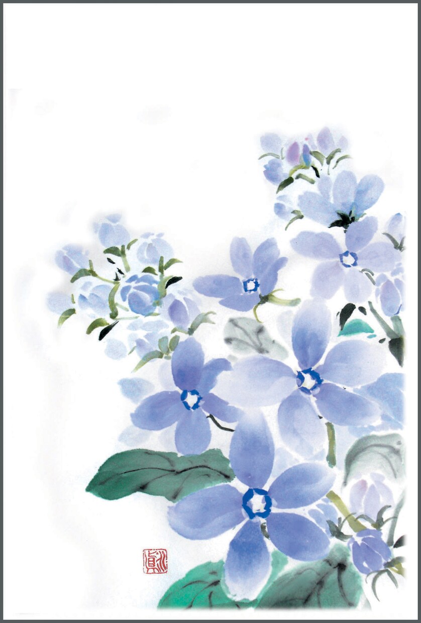 オリジナル葉書を制作★和風絵画で描きます 墨彩画・水墨画・戯画・絵葉書。いろいろな絵柄でオーダーメイド イメージ6