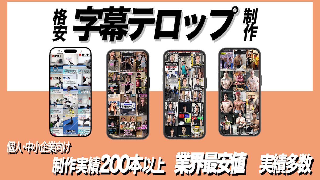 格安で字幕テロップのみ提供いたします 【最安値挑戦】動画に字幕テロップ入れます イメージ1