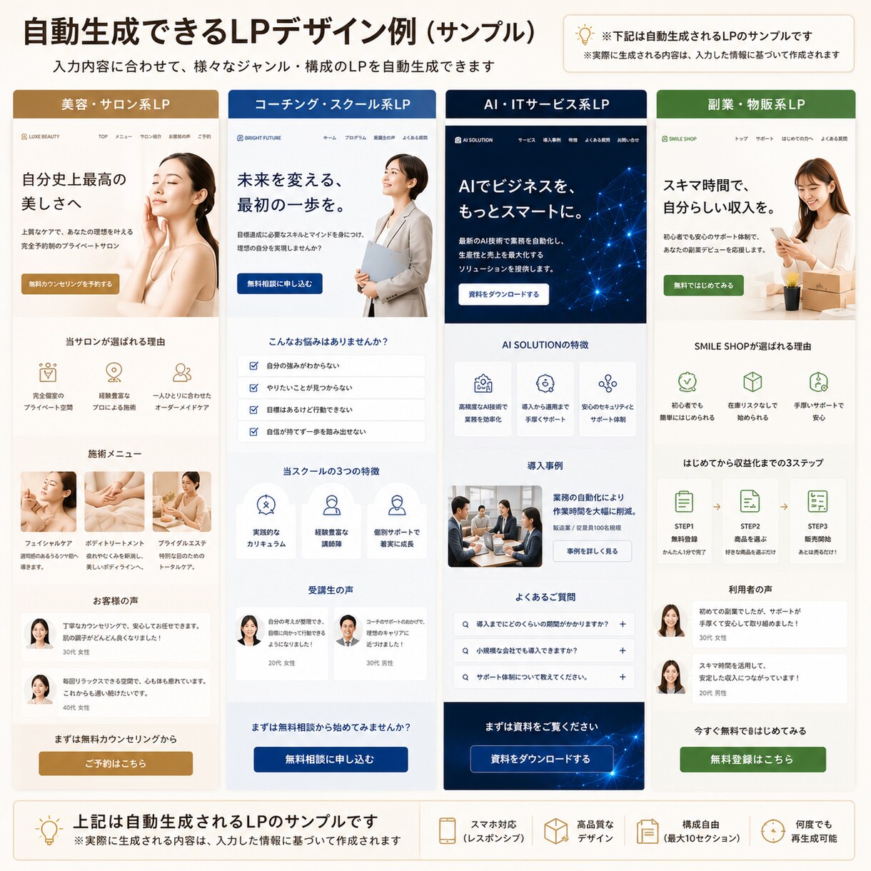 LPを何度も自動生成できるツール作ります GPT不要・ワンクリック実行・送信可能フォーム付き イメージ3