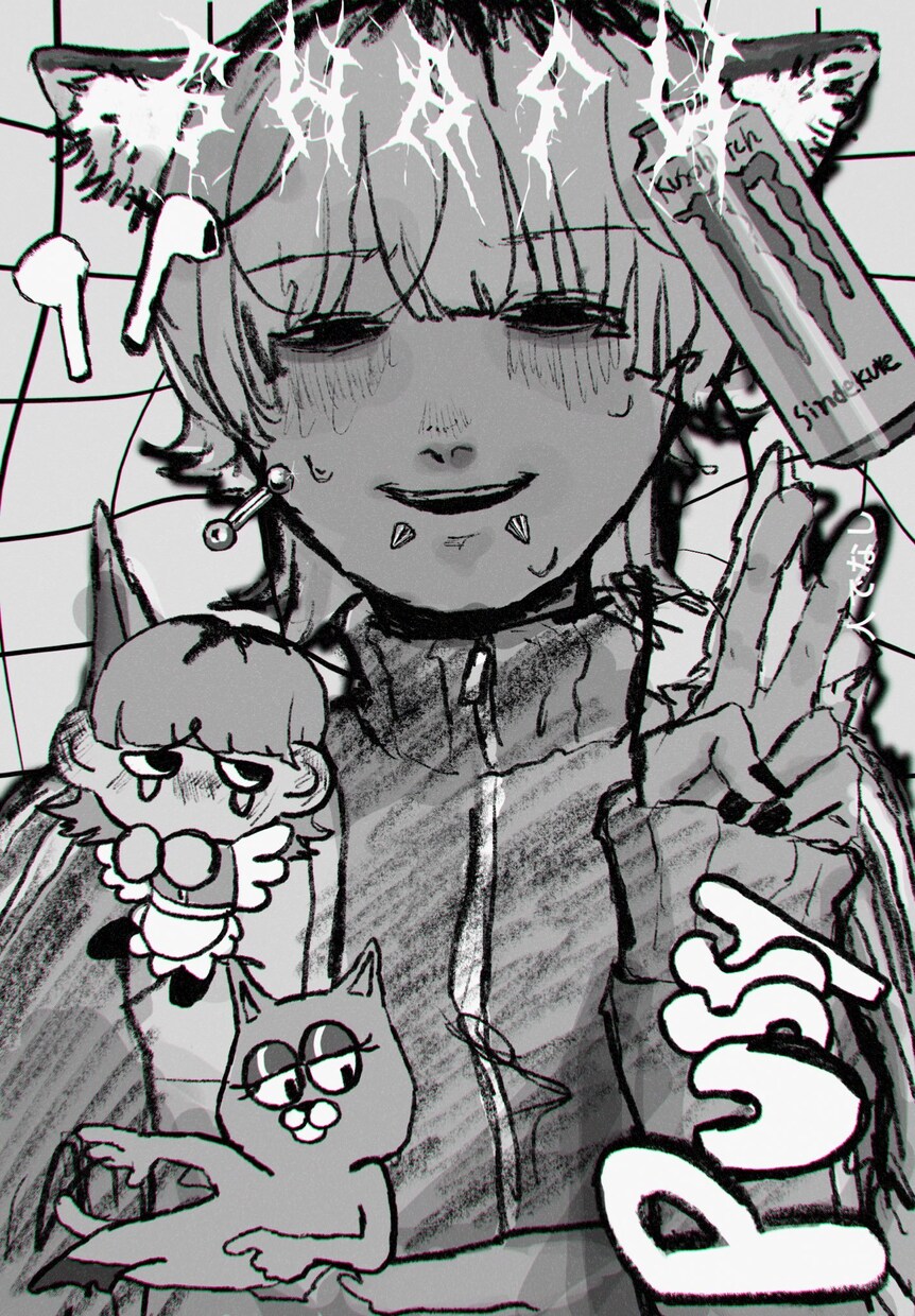 地雷系、サブカル系アイコン描きます 地雷系やサブカル系、v系の女の子、男の子のアイコン作ります イメージ1