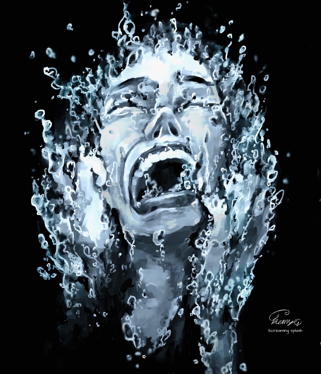 迫力がある水しぶきアートを制作します 普通のイラストではない新しいイラストをためしてみませんか？ イメージ4