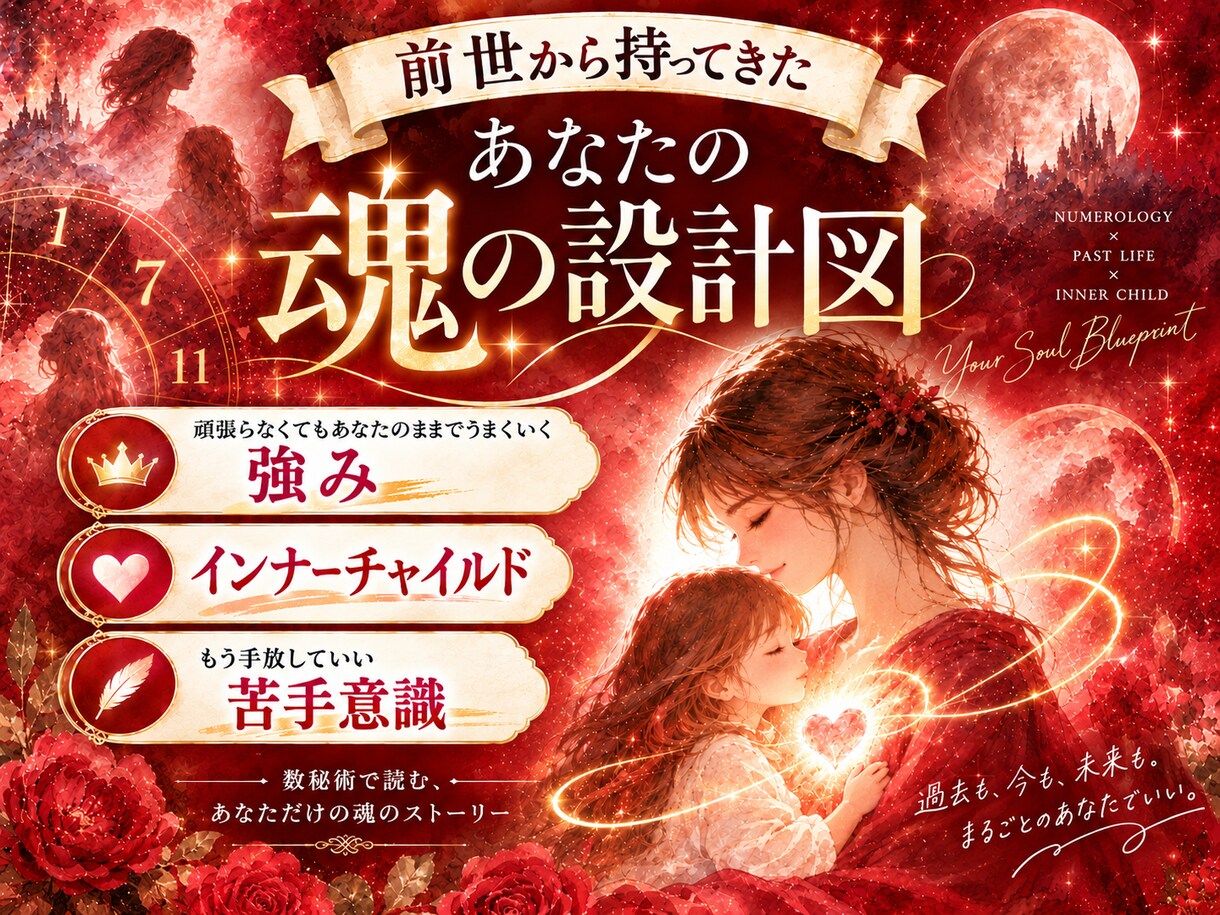 前世から引き継ぐ魂の設計図読みときます 前世から持って生まれた強み、数秘本著者がお伝えします イメージ1