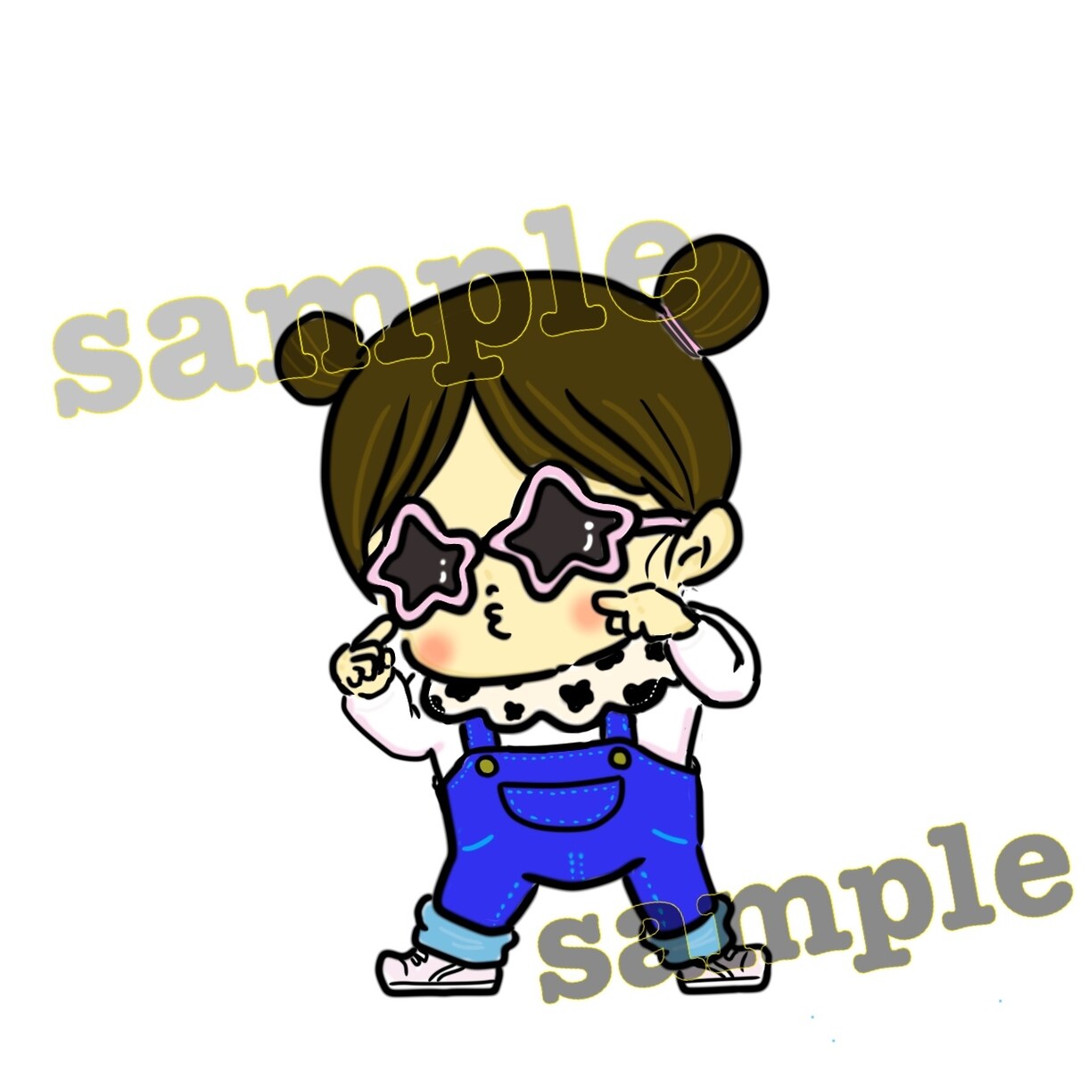 ポップな絵柄でミニキャラ似顔絵描きます ポップな絵柄の似顔絵！SNSのアイコンや名刺、プレゼントに！ イメージ2