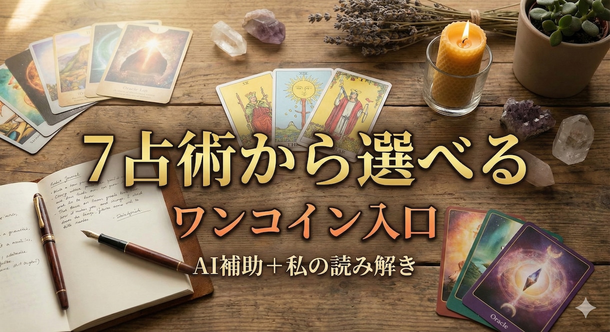 悩み事を即整理 7占術から選べる鑑定します 1分で読める 2択から行動ヒントまで提示 イメージ1