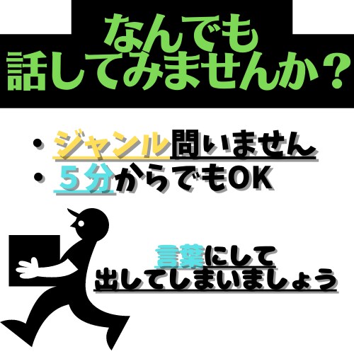 どんなに小さい悩み事でも全力で聞いて相談乗ります ジャンル不問・５分からでも　どんな悩みもお聞きします！ イメージ1