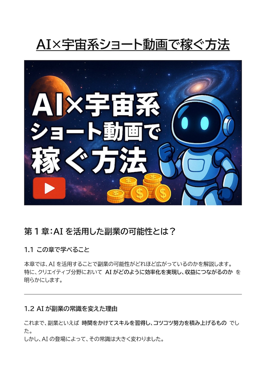 初心者OK！AIを使った副業11種セット提供します 在宅OK！元手ゼロ！顔出し不要！500ページ超のマニュアル付 イメージ7