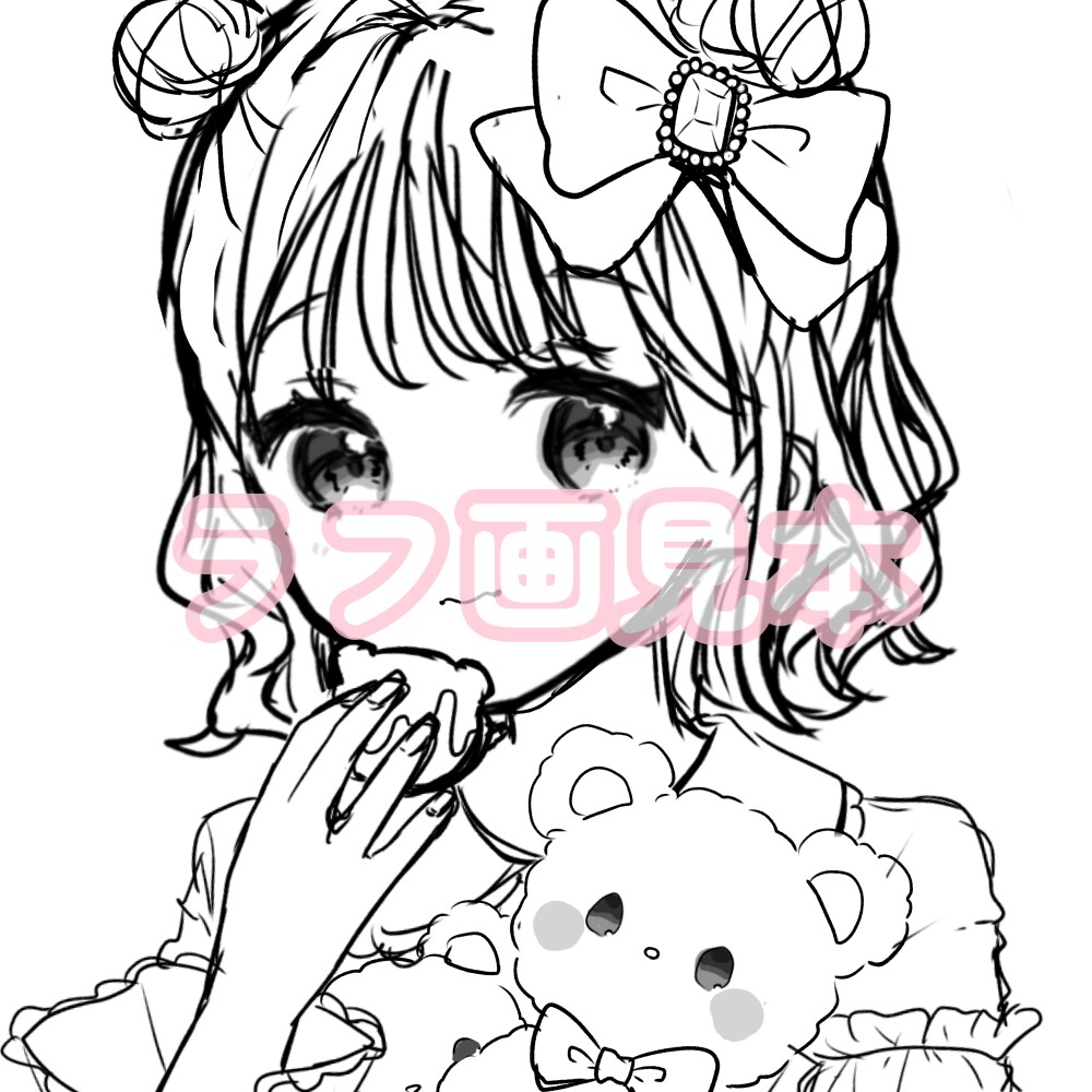 ふわふわとした可愛いイラストをお描きします 量産型、地雷系、ロリ系のイラストをお求めの方へ⸜ ෆ ⸝‍ イメージ4
