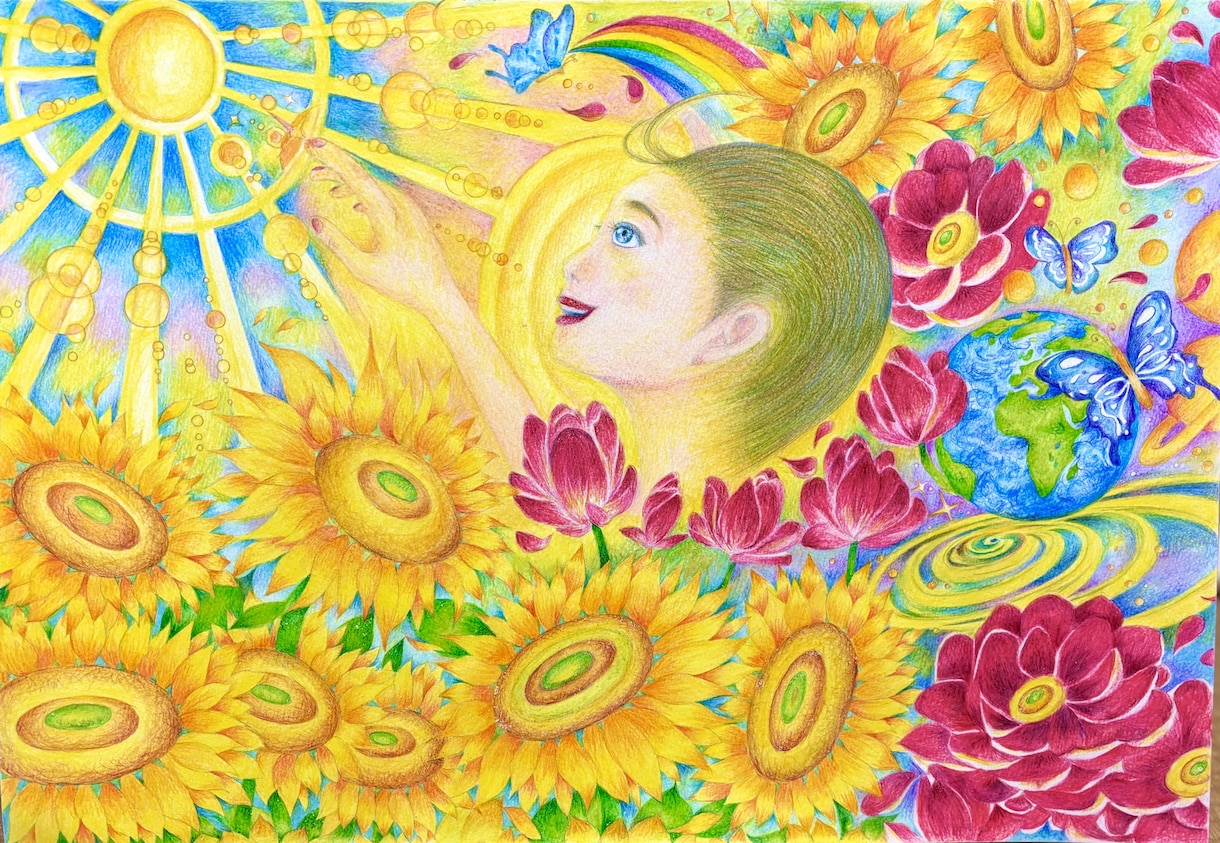 色鉛筆画をお届けします 180色の色鉛筆で描いたメンタルコーチのソウルアート イメージ3