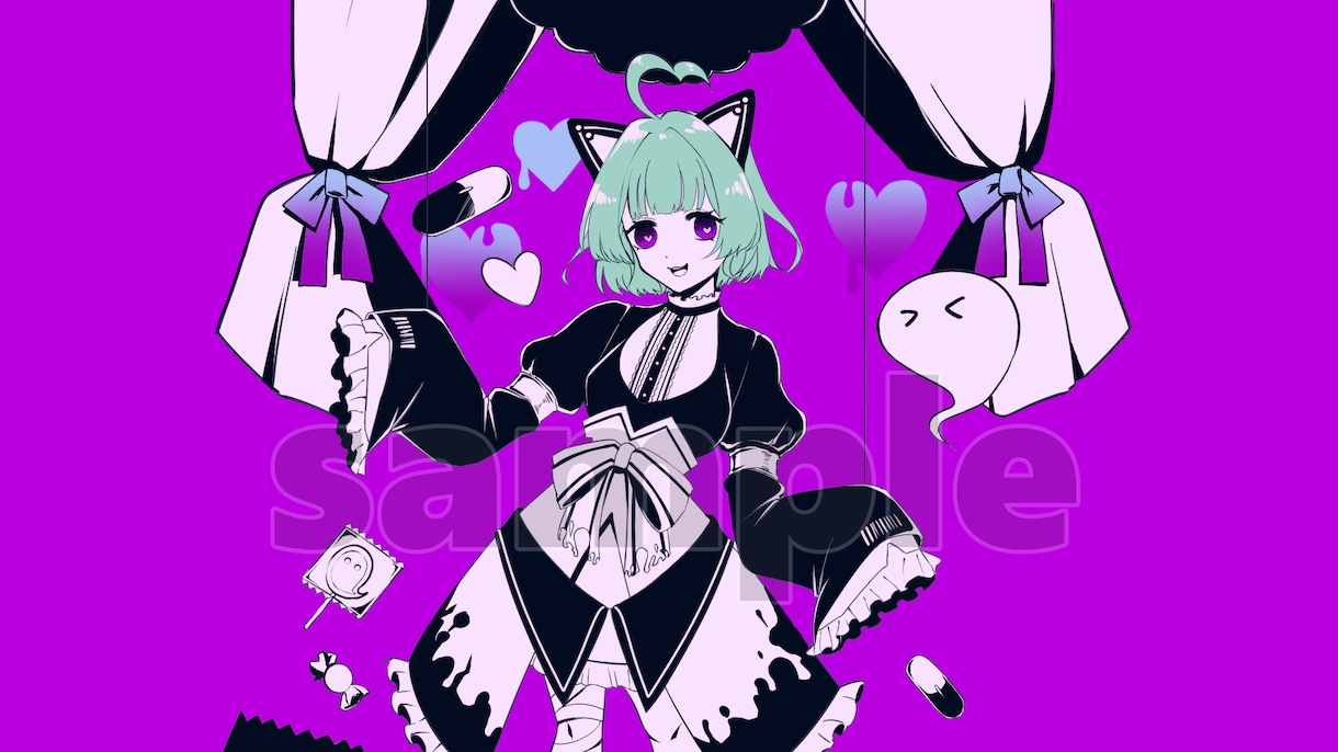 歌ってみた等の動画用サムネお描きいたします 歌ってみた等に使えるイラスト作成いたします。 イメージ4
