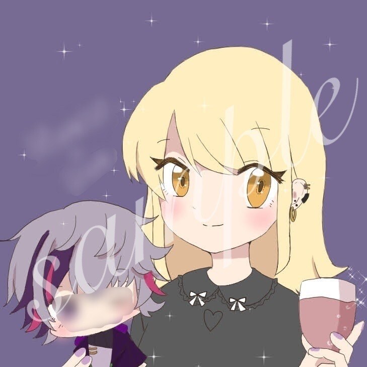 SNS用アイコン描きます ぬいぐるみの推しと女の子のイラスト イメージ2