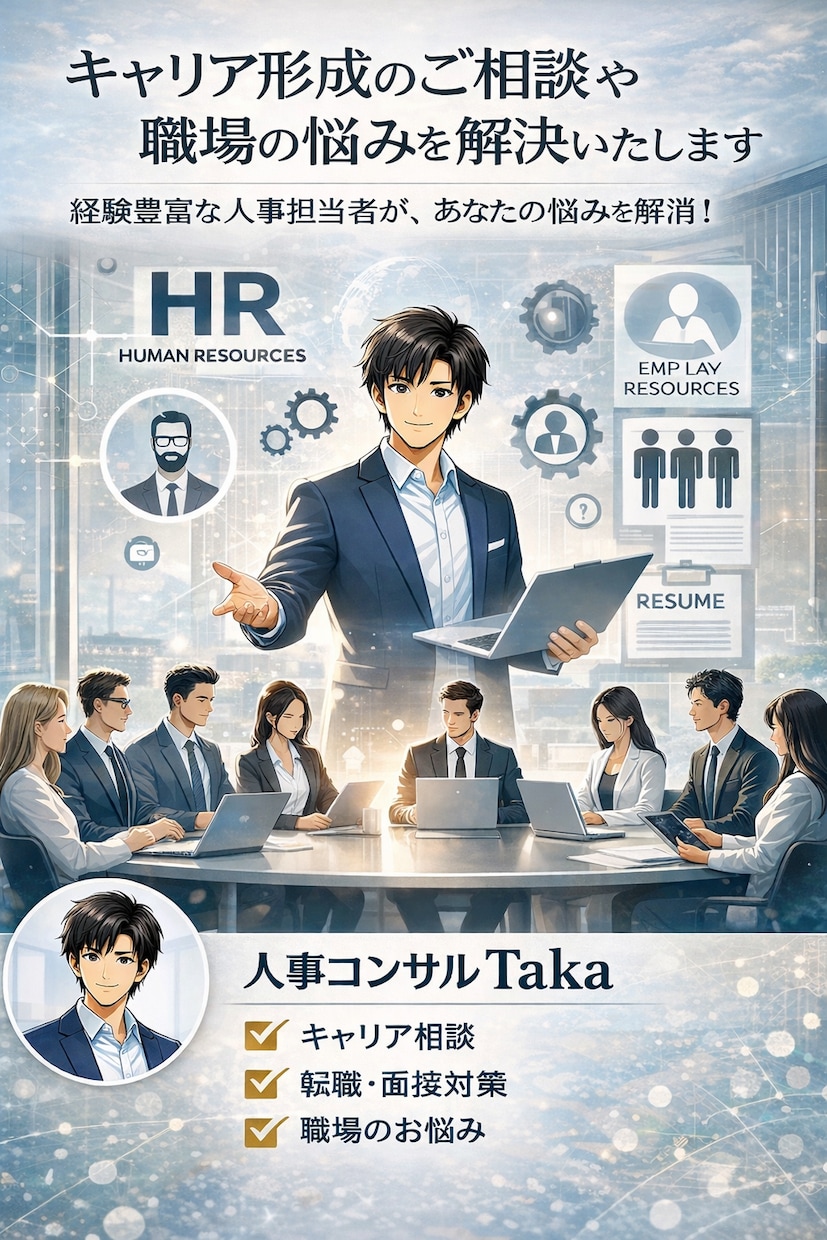 キャリア形成のご相談や職場のお悩みを解決いたします 経験豊富な知識と経験をいかして、あなたのお悩みを解消！ イメージ1