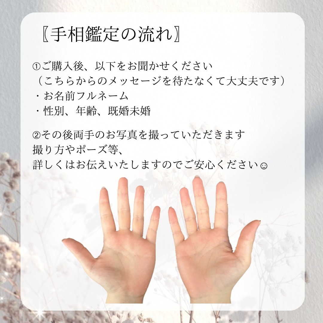 手相占い★手相からあなたの運命を占います ボリューム鑑定８項目★運気上昇アドバイスもしっかり伝えます！ イメージ3