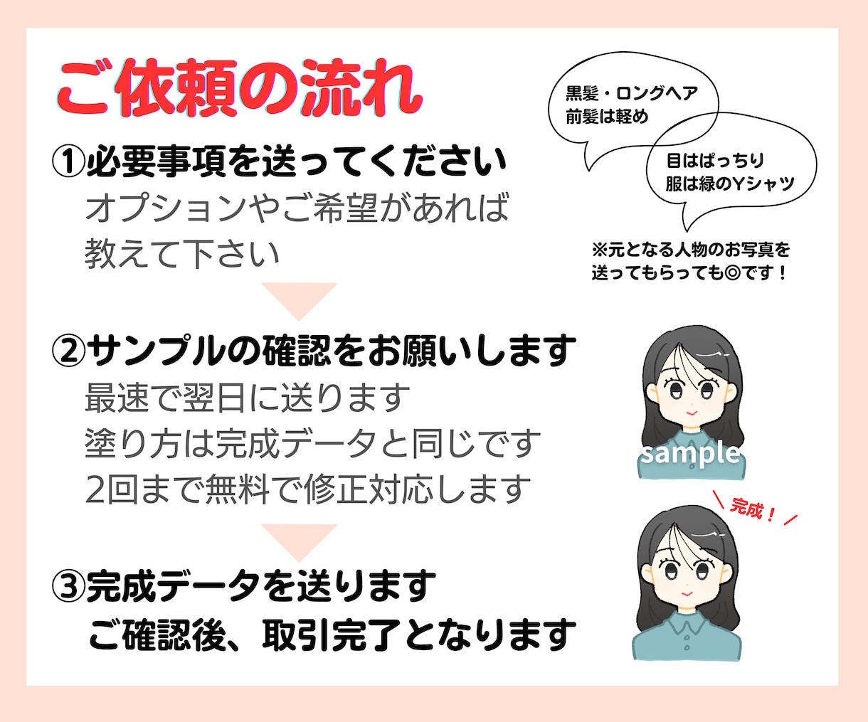 ほっこり♡キュートなゆるかわ女の子アイコン描きます InstagramやLINEに！特定できない雰囲気似せ似顔絵 イメージ5