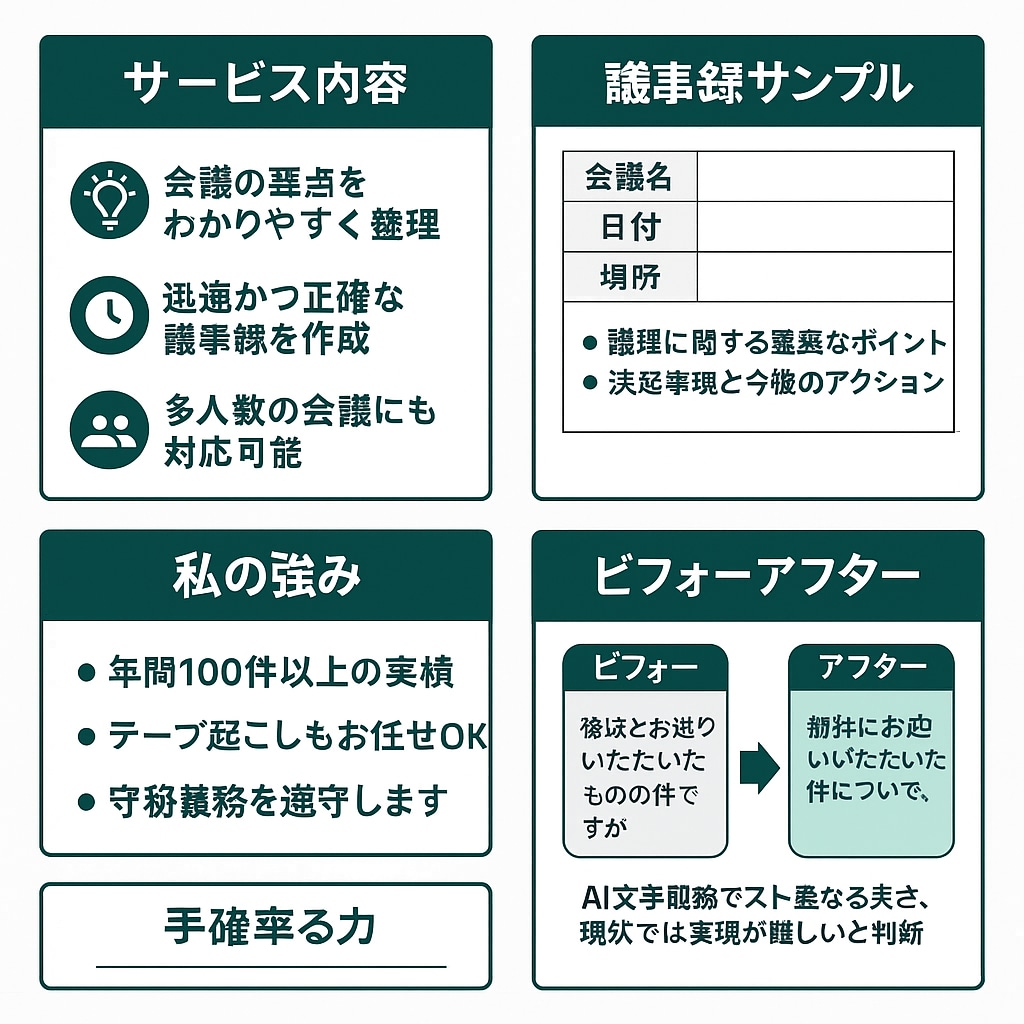 会議音声から正確な議事録を作成します 専門用語にも対応。読みやすく正確に仕上げます イメージ2