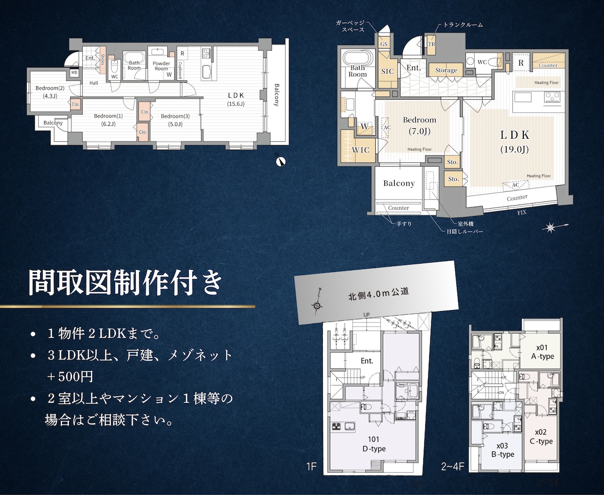 不動産勤務20年！反響を呼ぶ高品質チラシ制作します 売マンション・売戸建・土地・投資用等対応。間取図作成付き イメージ3