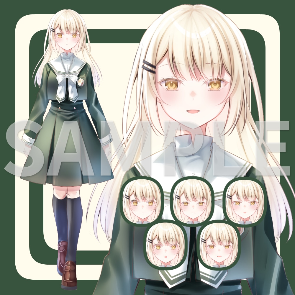表情パーツ分け済制服お嬢様の立ち絵を販売します パーツを組み合わせて自由に表情差分を作れます イメージ1