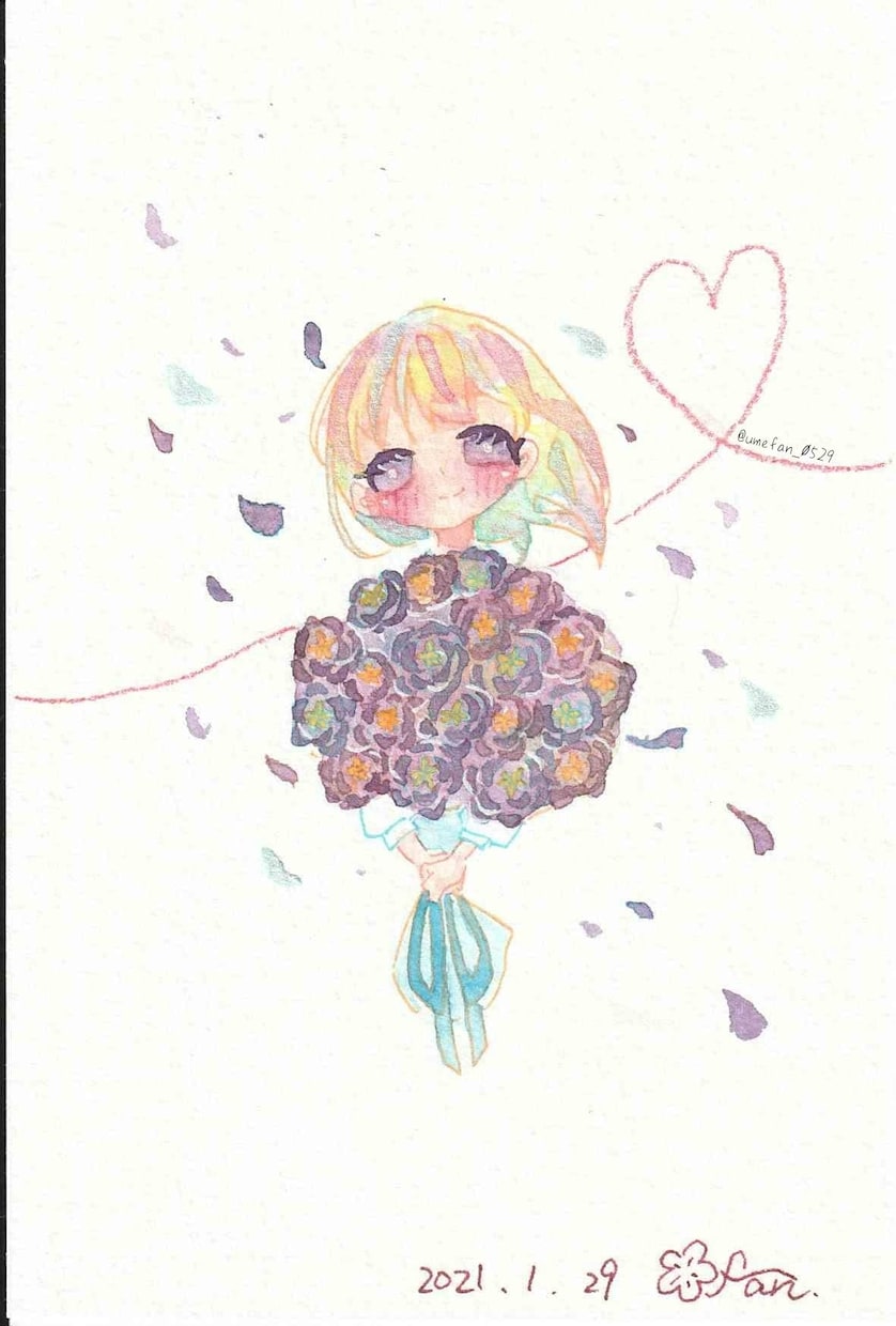 透明水彩でアイコン描きます 透明水彩にしか出来ないキラキラ可愛い表現をあなたに イメージ2