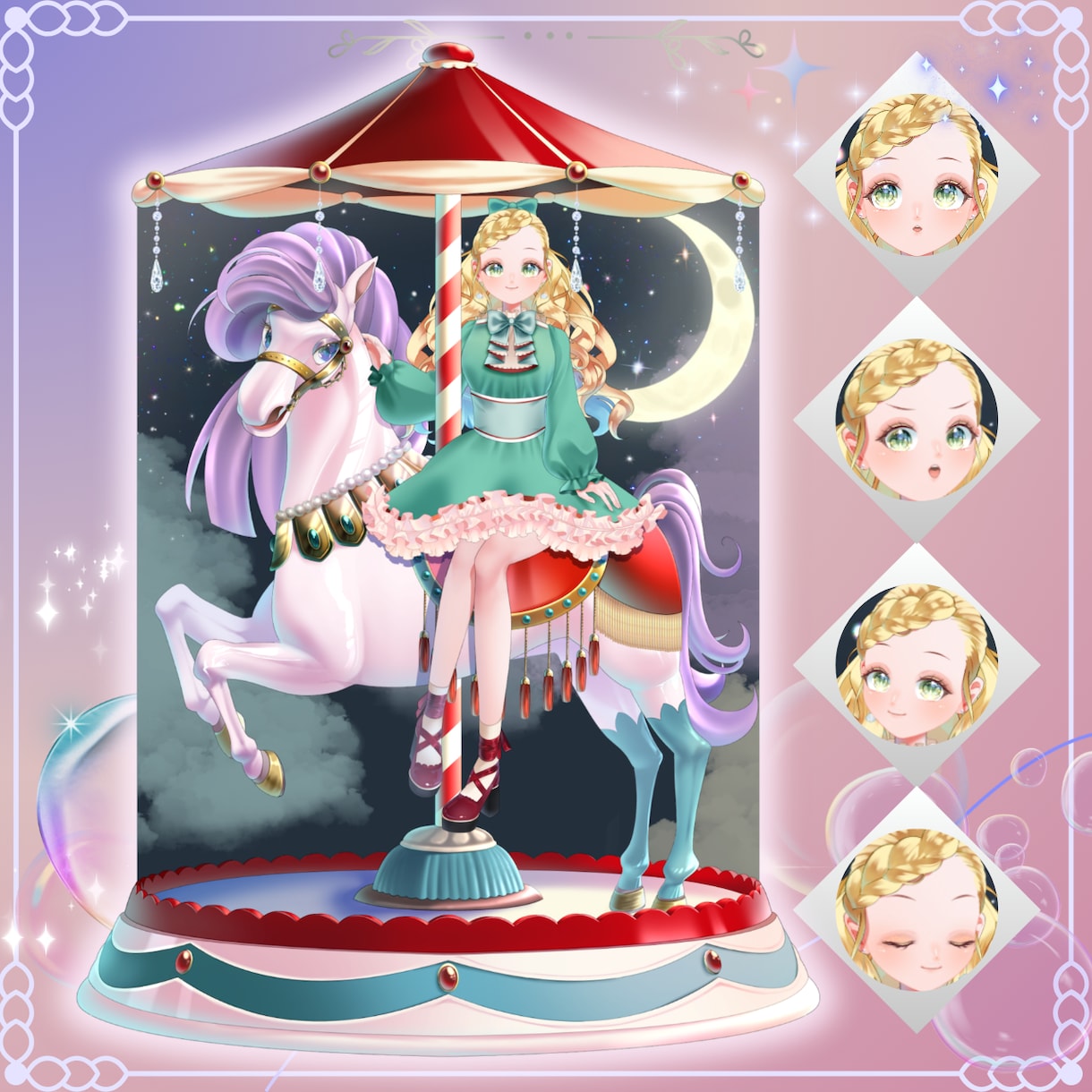 Live2Dキャラデザ〜モデリングまで制作します 高可動で破綻なし！可愛い姿でVTuberデビューしませんか？ イメージ2