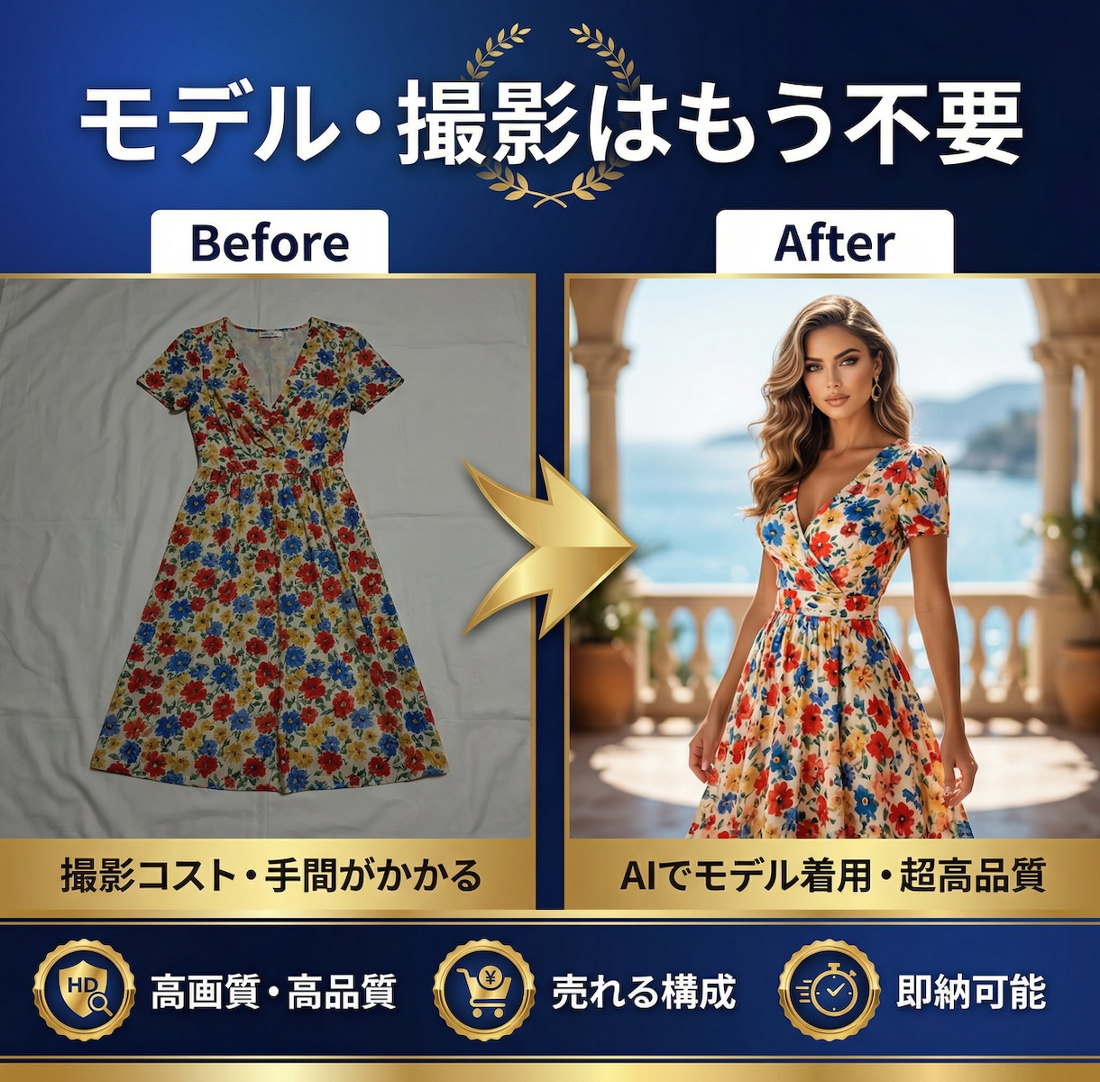 EC商品画像から売れる着画に変換します 【先着5名】服飾プロがマーケ視点で高品質着画3枚制作 イメージ2