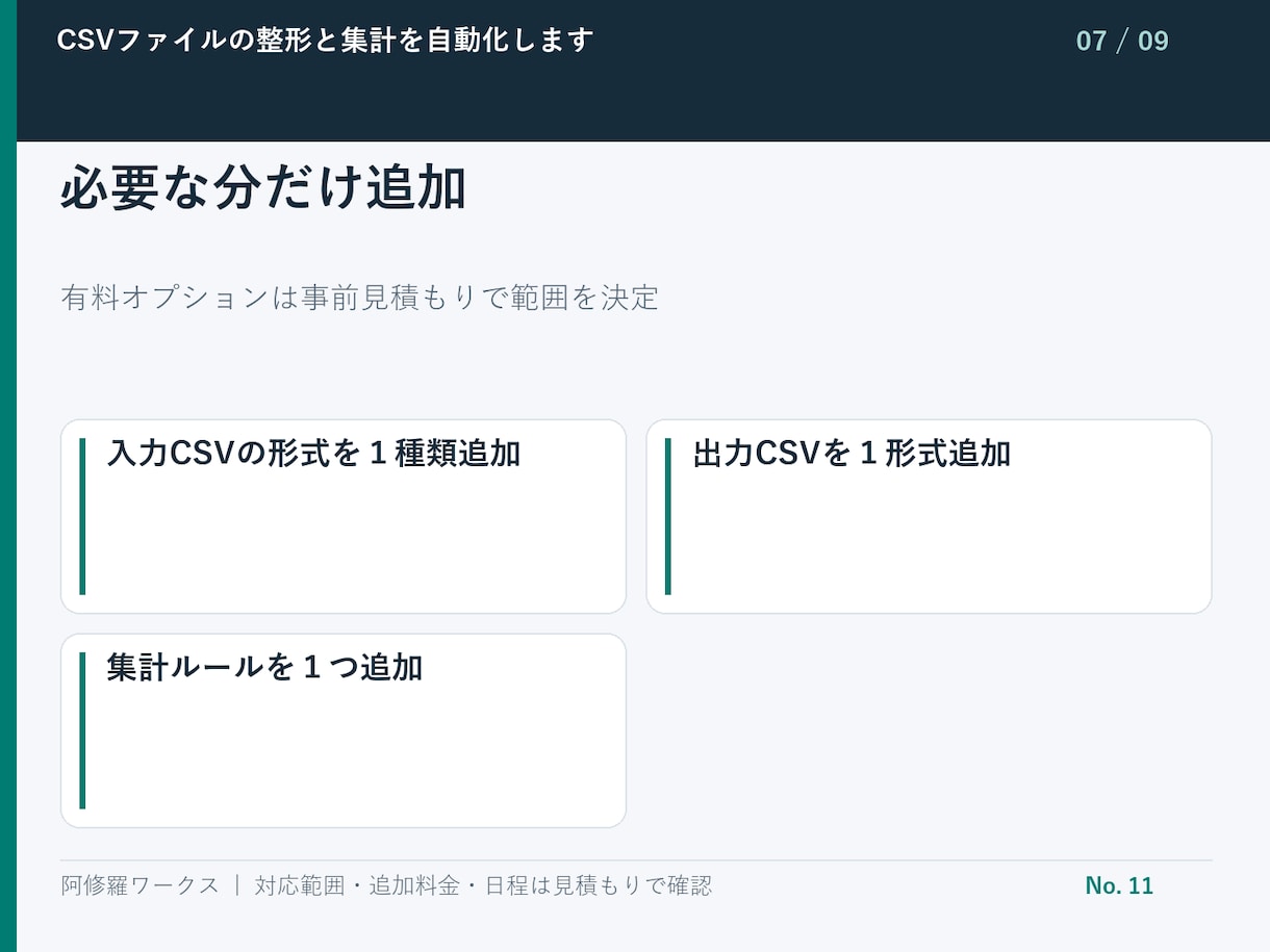 CSVファイルの整形と集計を自動化します 入力2形式まで・繰り返し使える処理を納品 イメージ8