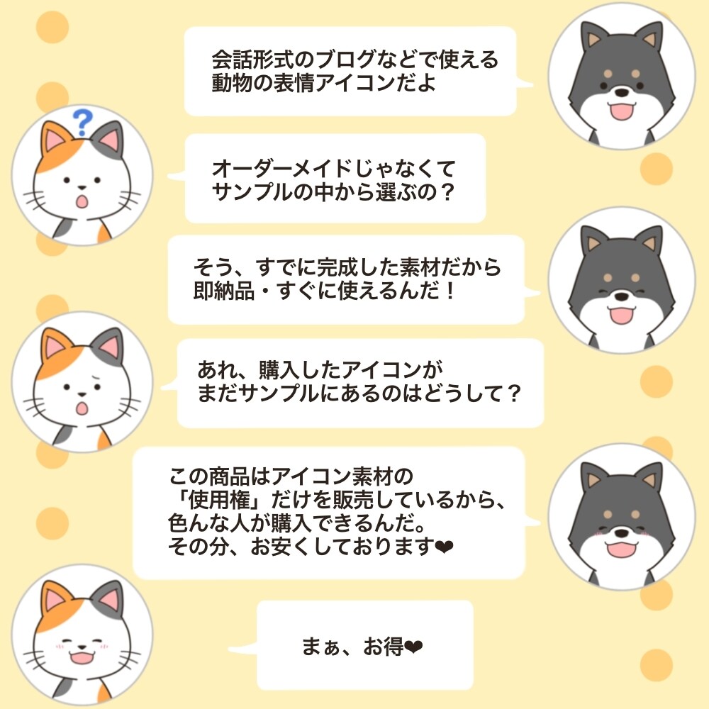 かわいい動物の表情アイコンを販売しています 即納品！ブログやインスタなどのSNSにオススメ イメージ2