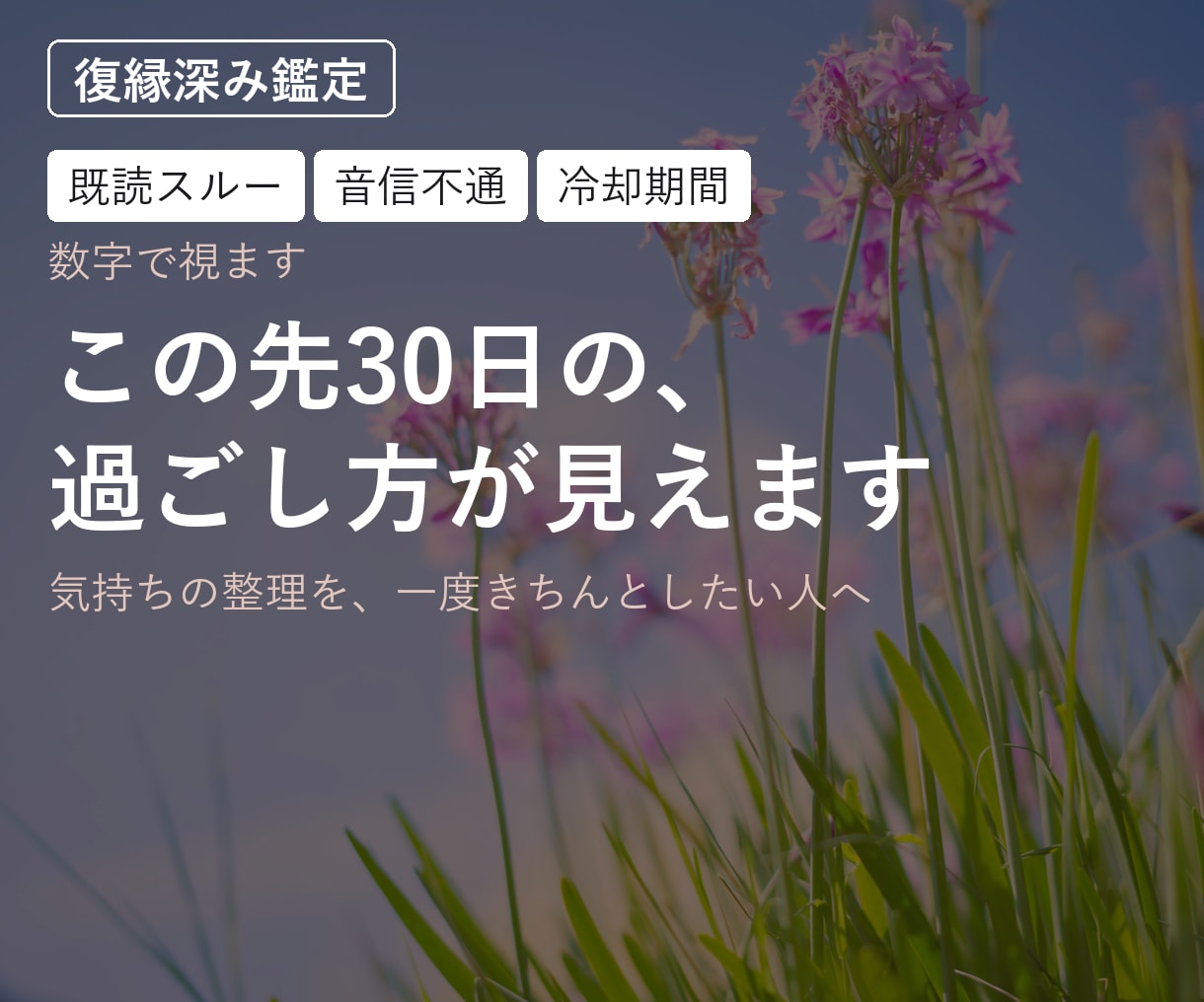復縁｜この先30日の、過ごし方が見えます 気持ちの整理を、一度きちんとしたい人へ イメージ1