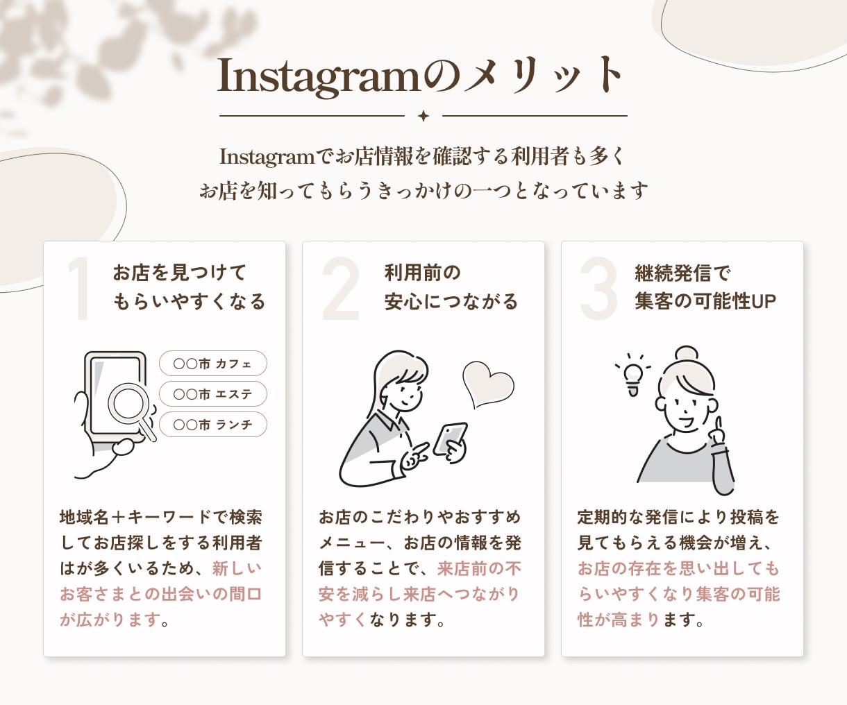 サロン等個人店向け｜集客用インスタを初期構築します 運用代行不に頼らない！自分で続けられる仕組み作りのお手伝い◎ イメージ3