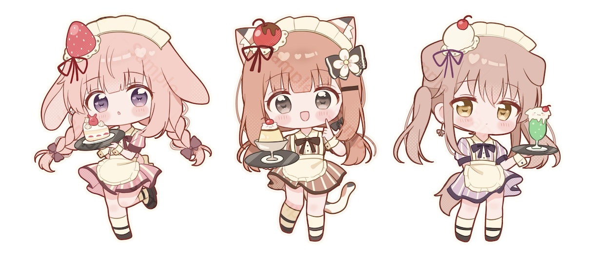 アイコンや1枚絵など︎✿ふわふわで可愛い絵描きます ☆現在通常等身・ミニキャラ特別価格で受付中です！ イメージ10
