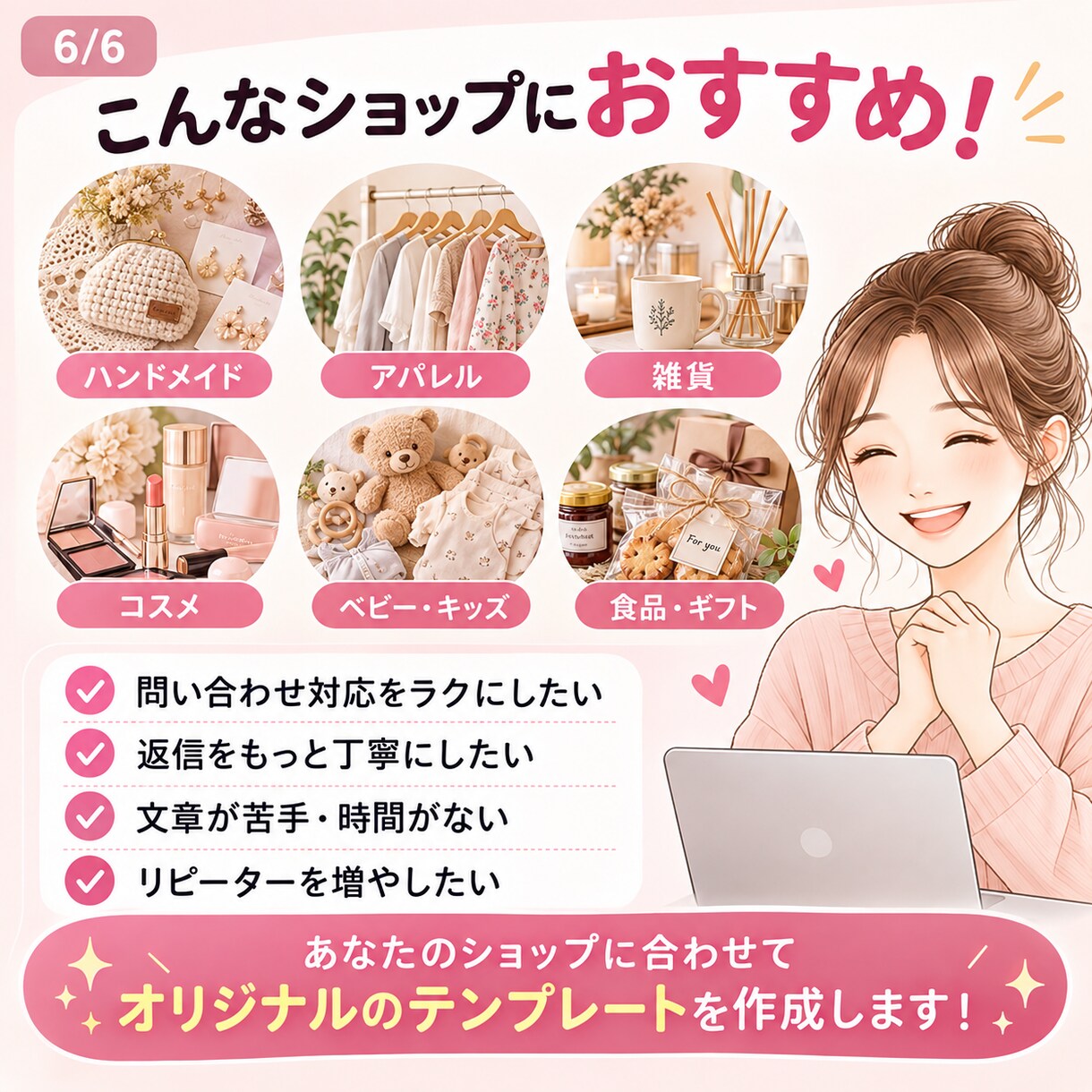 ECショップ用AI返信テンプレを作ります 発送・返品・在庫・問い合わせ対応をラクにします イメージ6