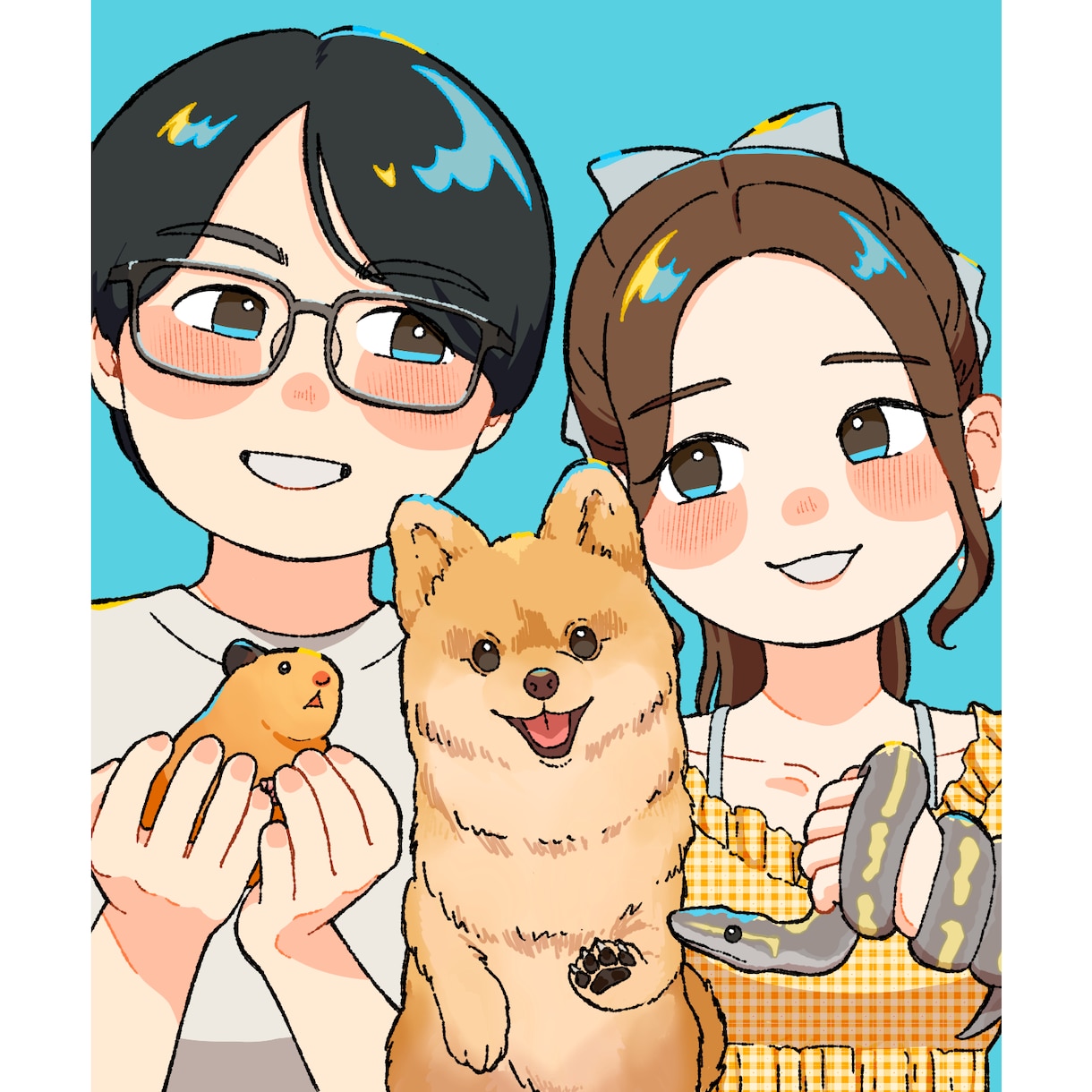 温かみのあるデフォルメイラストを制作します 商用や記念にも！動物や幅広い年代の人物もお任せください イメージ2