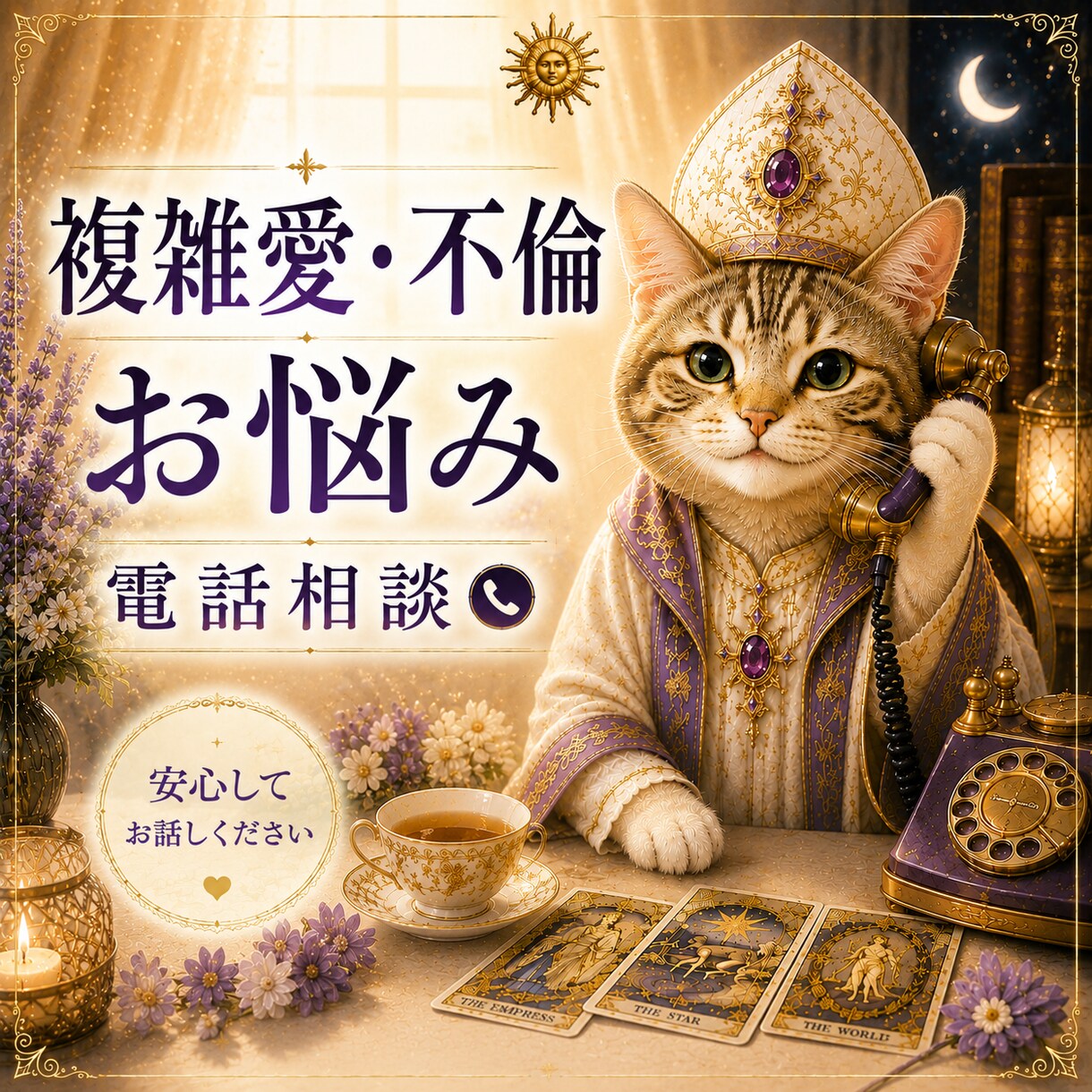 複雑愛・不倫愛でのお悩みをその場で鑑定します 複雑な恋に悩むあなたに彼の気持ちを鑑定しながら寄り添います イメージ1