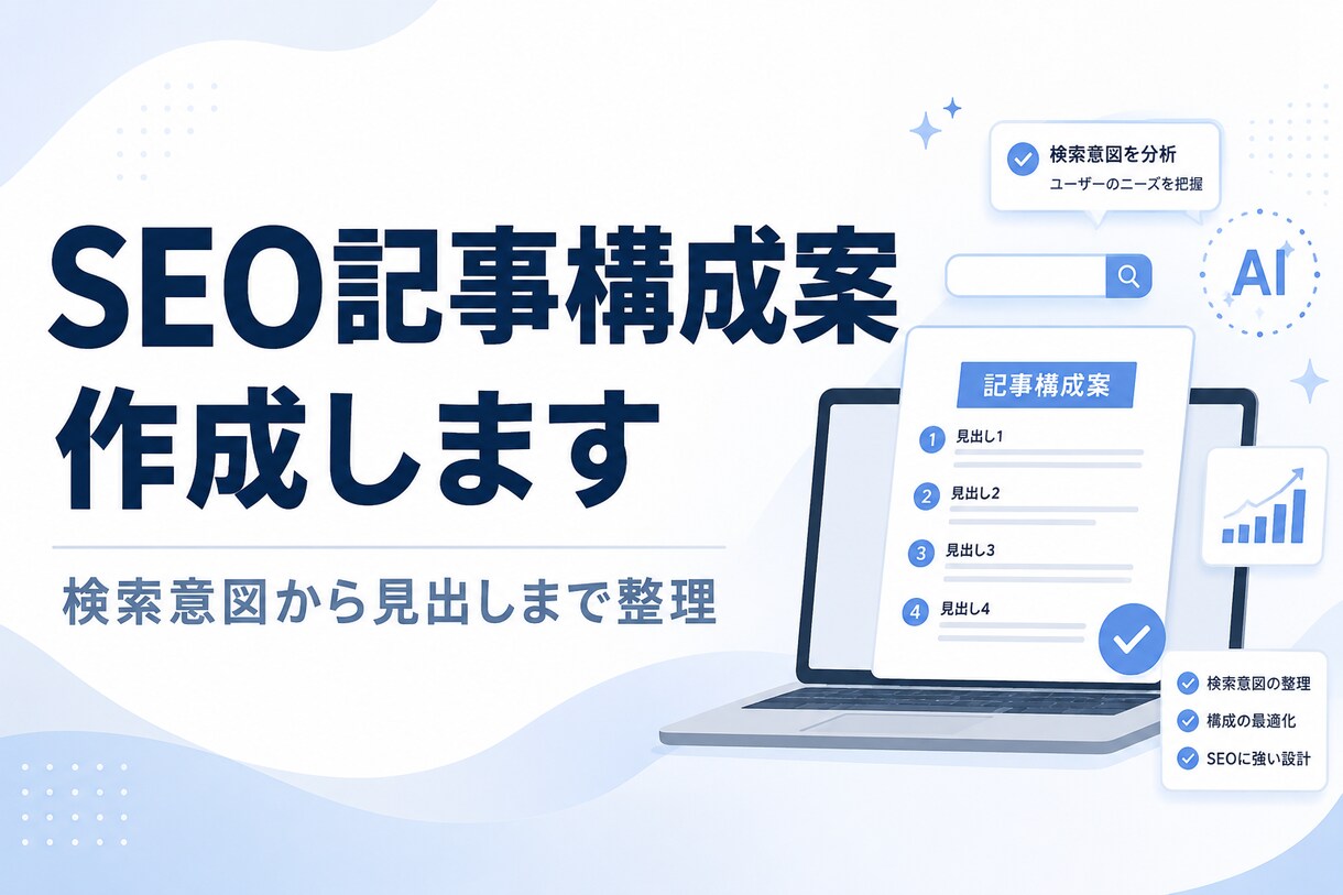 SEO記事構成案を作成しますます 検索意図から見出しまで整理します イメージ1
