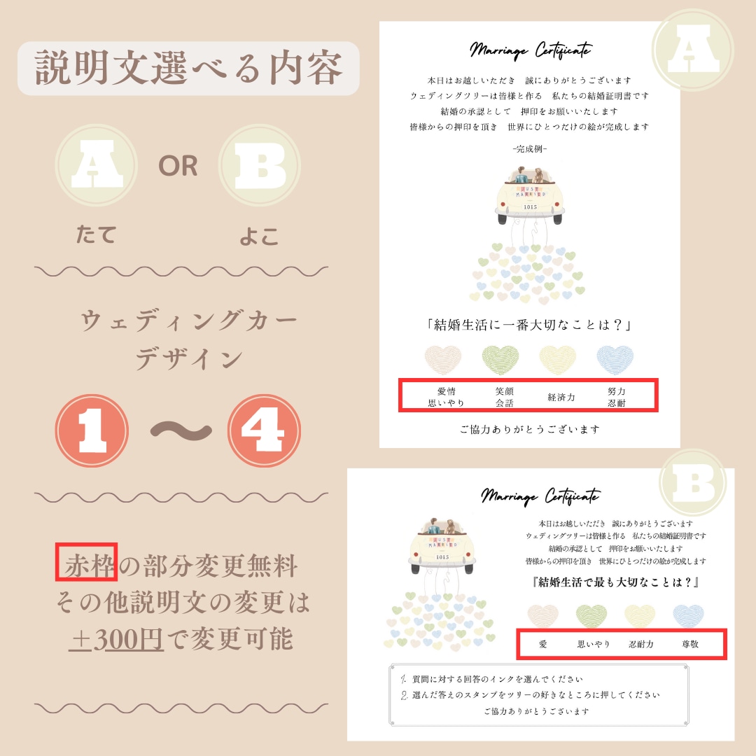 ウェルカムツリー〔ウェディングカー〕作ります A4  B4 A3 サイズ選べます☺︎ イメージ3