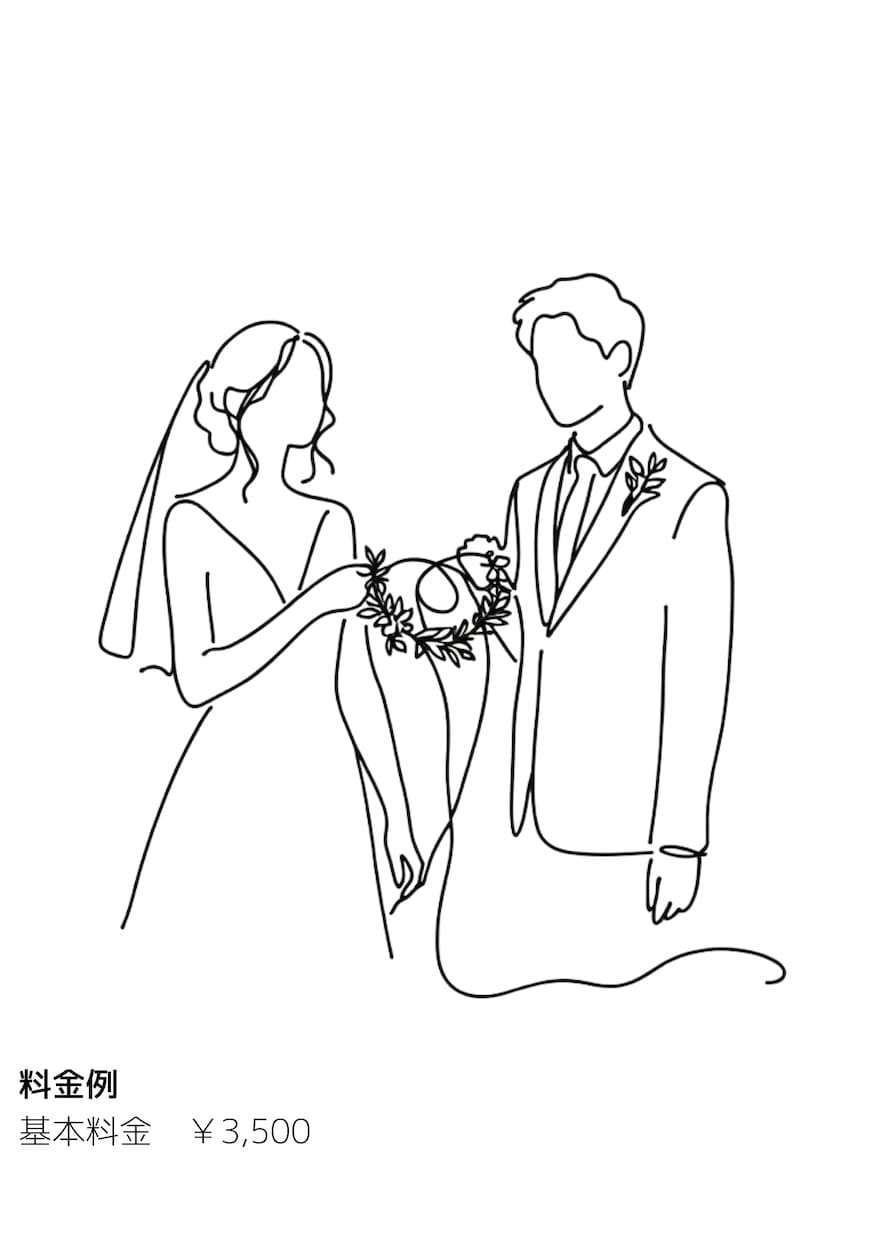 ペーパーアイテムに利用できるイラスト作成します 結婚式等で使えるオーダーメイドのイラスト作ってみませんか？ イメージ1