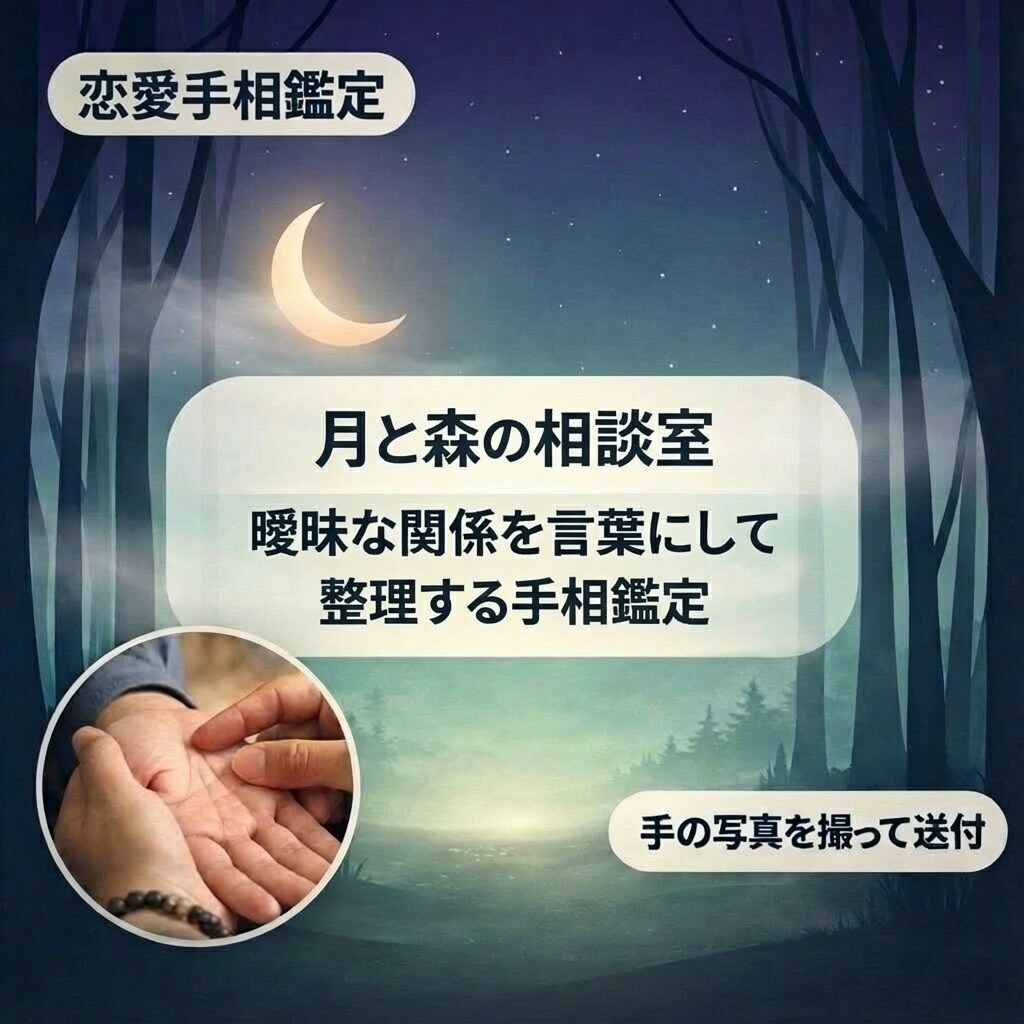 恋人未満の距離感を言葉で整理して送ります 曖昧な関係を言葉にして整える恋愛手相鑑定 イメージ1