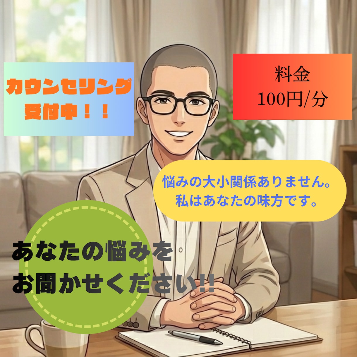 現就労支援員がカウンセリングいたします 福祉を経験したカウンセラーが真剣に傾聴いたします イメージ1