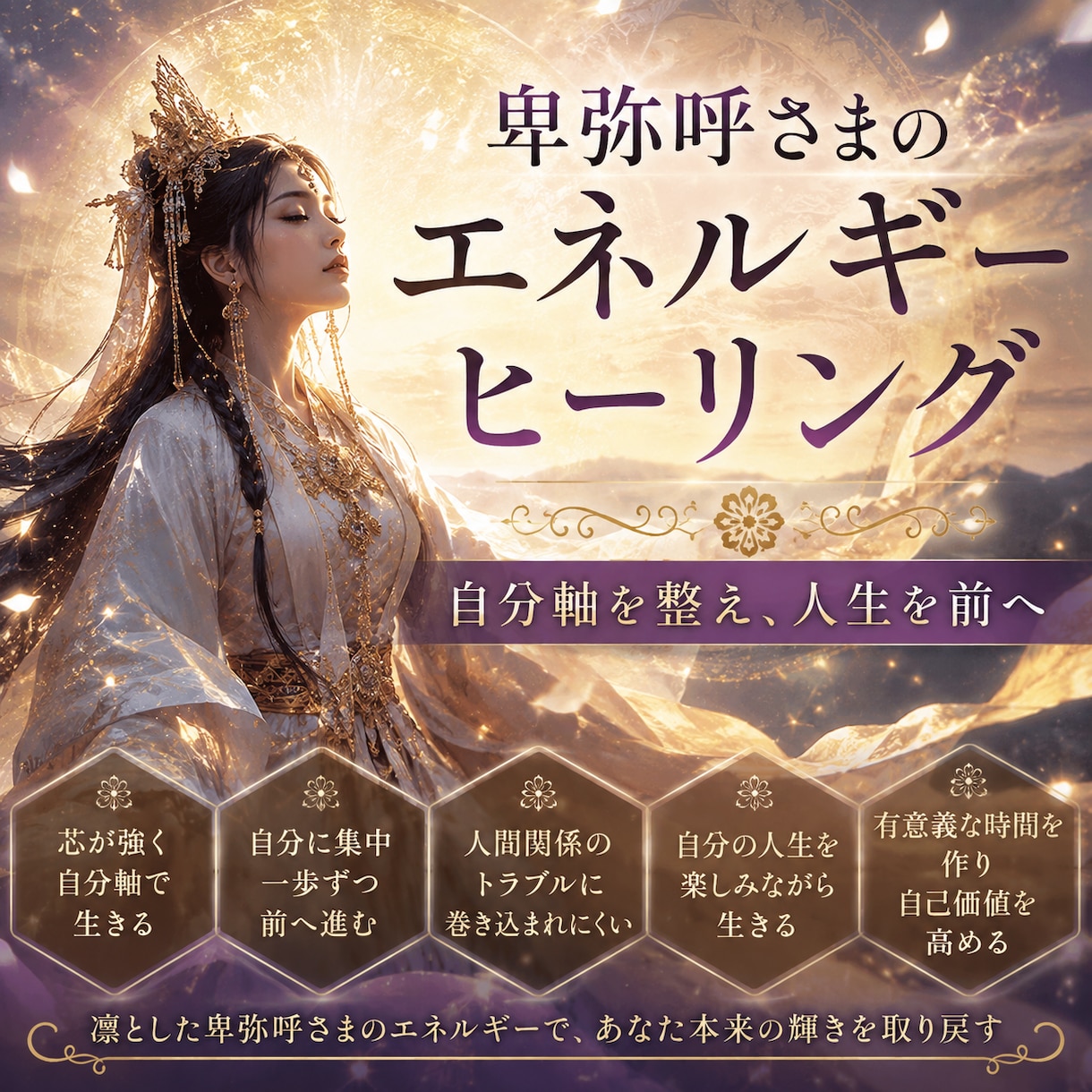 卑弥呼さまの力で自分らしく進みます 自分を大切にしながら、凛と前へ進むあなたへ イメージ2