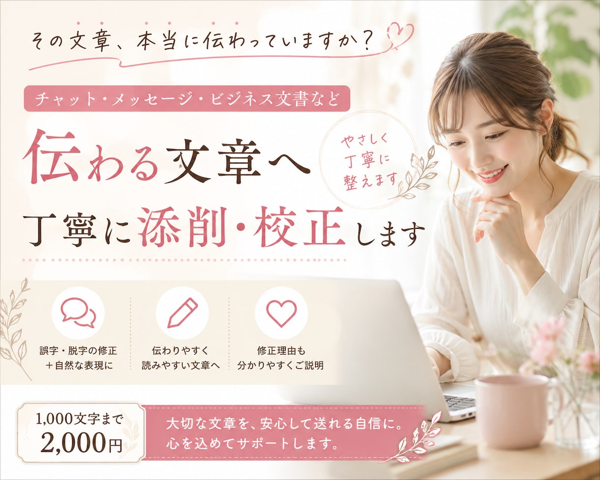 ビジネスメール・応募文を自然で読みやすく添削します 文章が伝わらないを解決伝わる文章へ、やさしく丁寧に整えます イメージ1