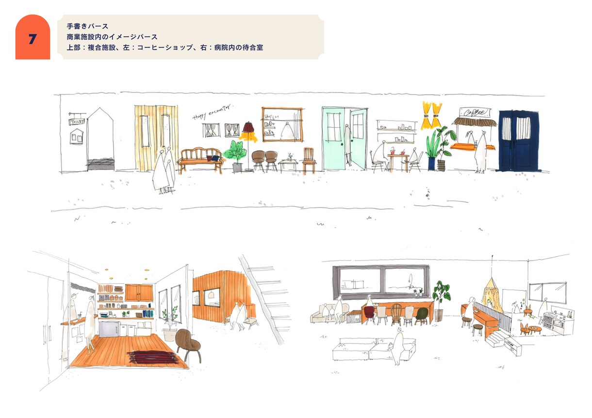 戸建住宅の間取り、内観パース作成します 手書きであたたかみのある作品をつくります。 イメージ3