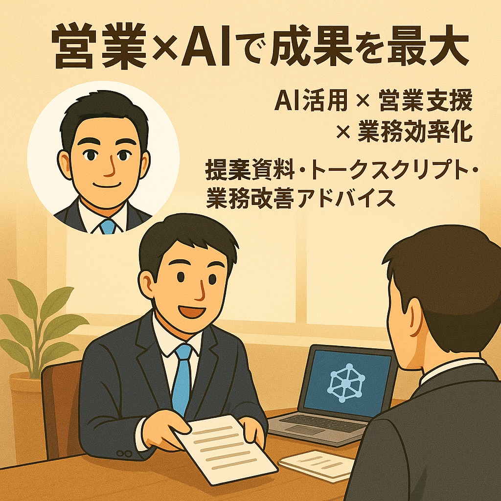 営業×AIで提案と業務を支援します 営業の壁打ち、資料作り、AI活用まで。 イメージ1