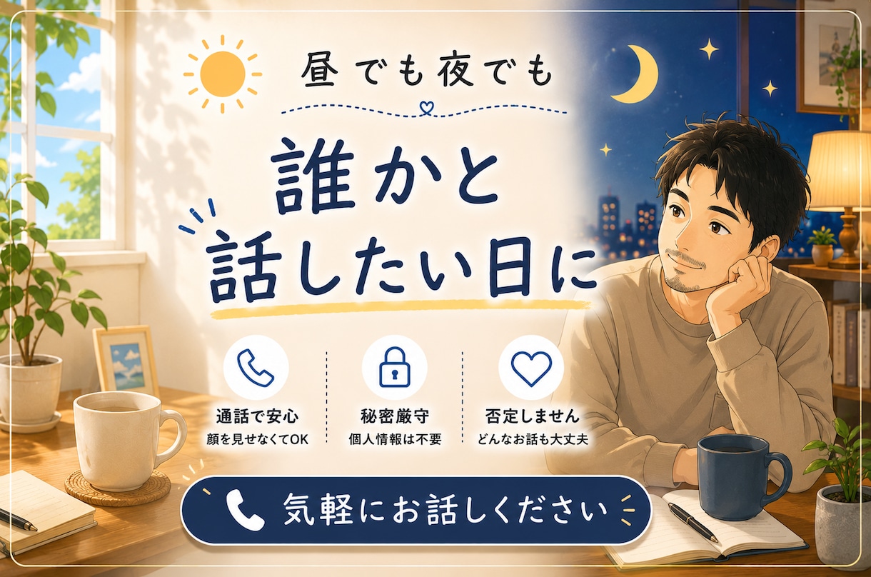 自慢話、雑談、愚痴も話し相手になります 誰かと話したい日に。あなたのタイミングで。お気軽にどうぞ。 イメージ1