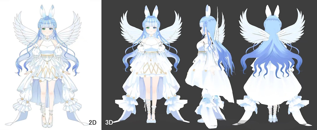 Vtuber向けオリジナル3Dモデル制作を承ります 立ち絵を高品質3Dモデル化！VRM・MMD・VRChat対応 イメージ8