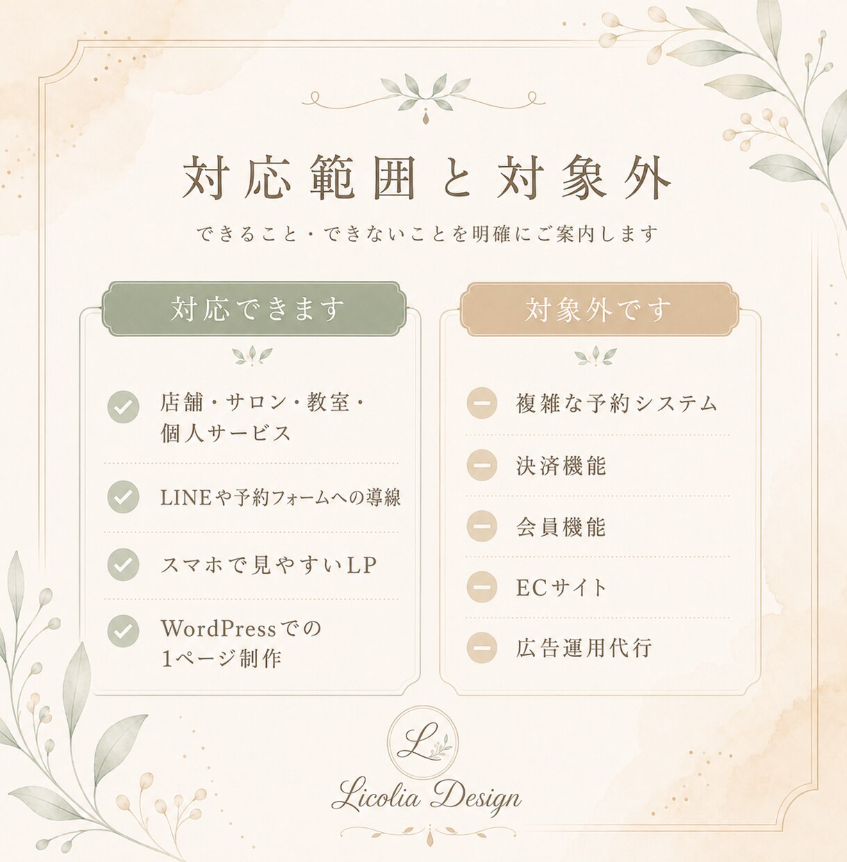 小規模店舗様向けの新規LP制作を致します 見た目だけでなく、申し込み導線まで整えます イメージ6