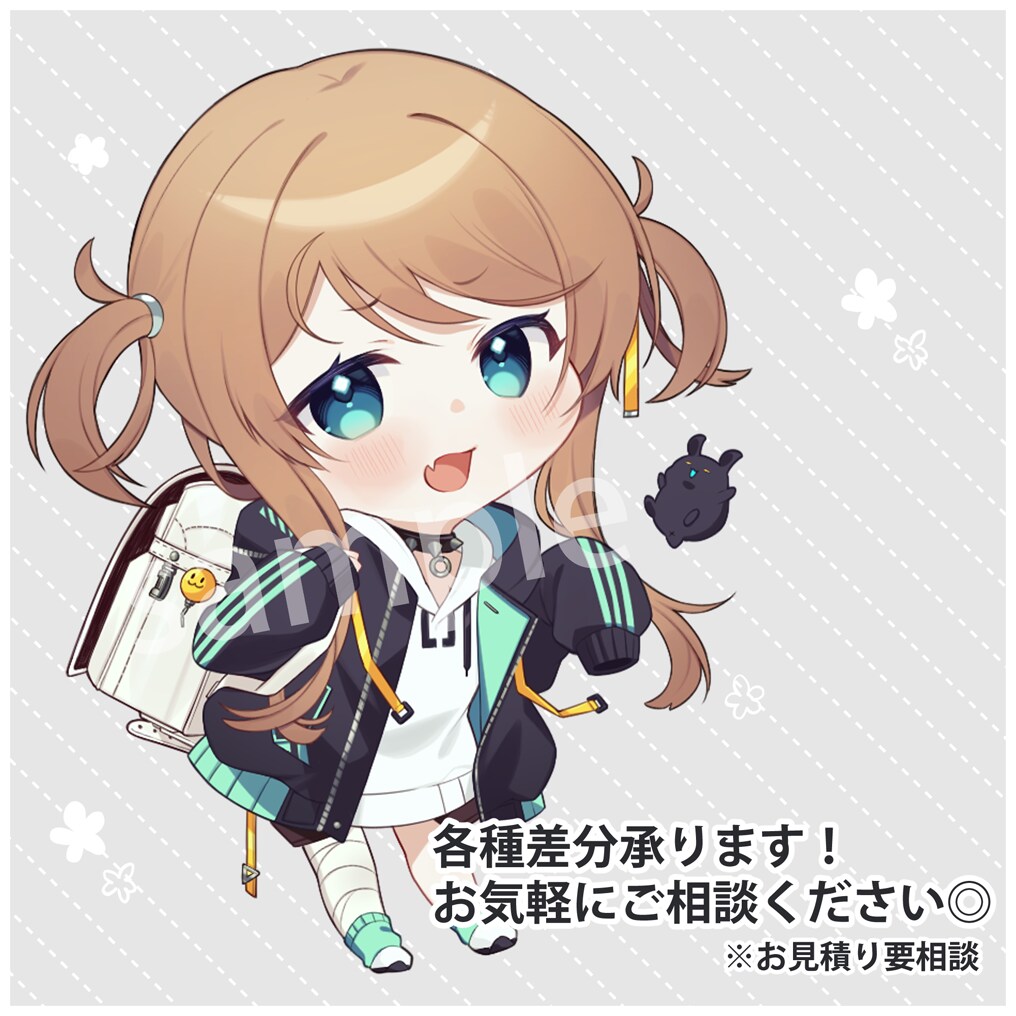 商用利用◎ミニキャラ制作します 【可愛いデフォルメイラスト】グッズや動画素材などに！ イメージ3