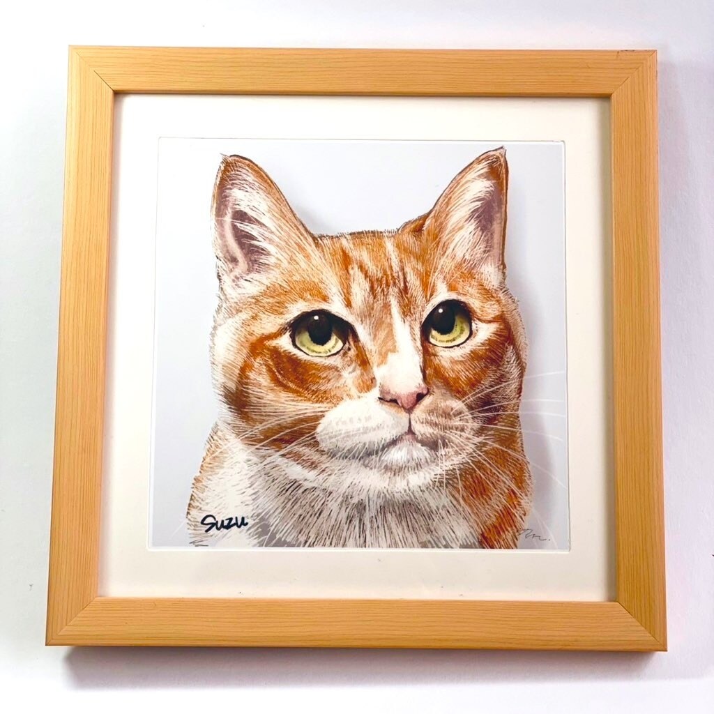 飾れる似顔絵アート描きます 【写真1枚でOK】大切な家族（ペット）のリアルタッチイラスト イメージ3